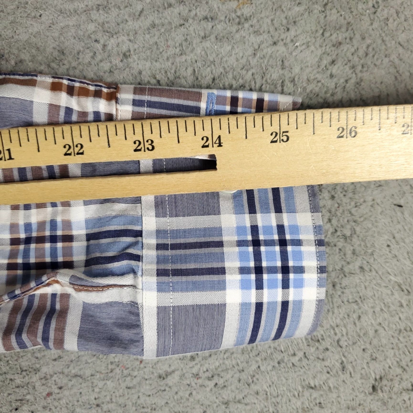 BUGATCHI Bugatchi Uomo Shirt Mens Large Blue Plaid Button-Up Long Sleeve Regular Fit Size US L / EU 52-54 / 3 - 6 Thumbnail