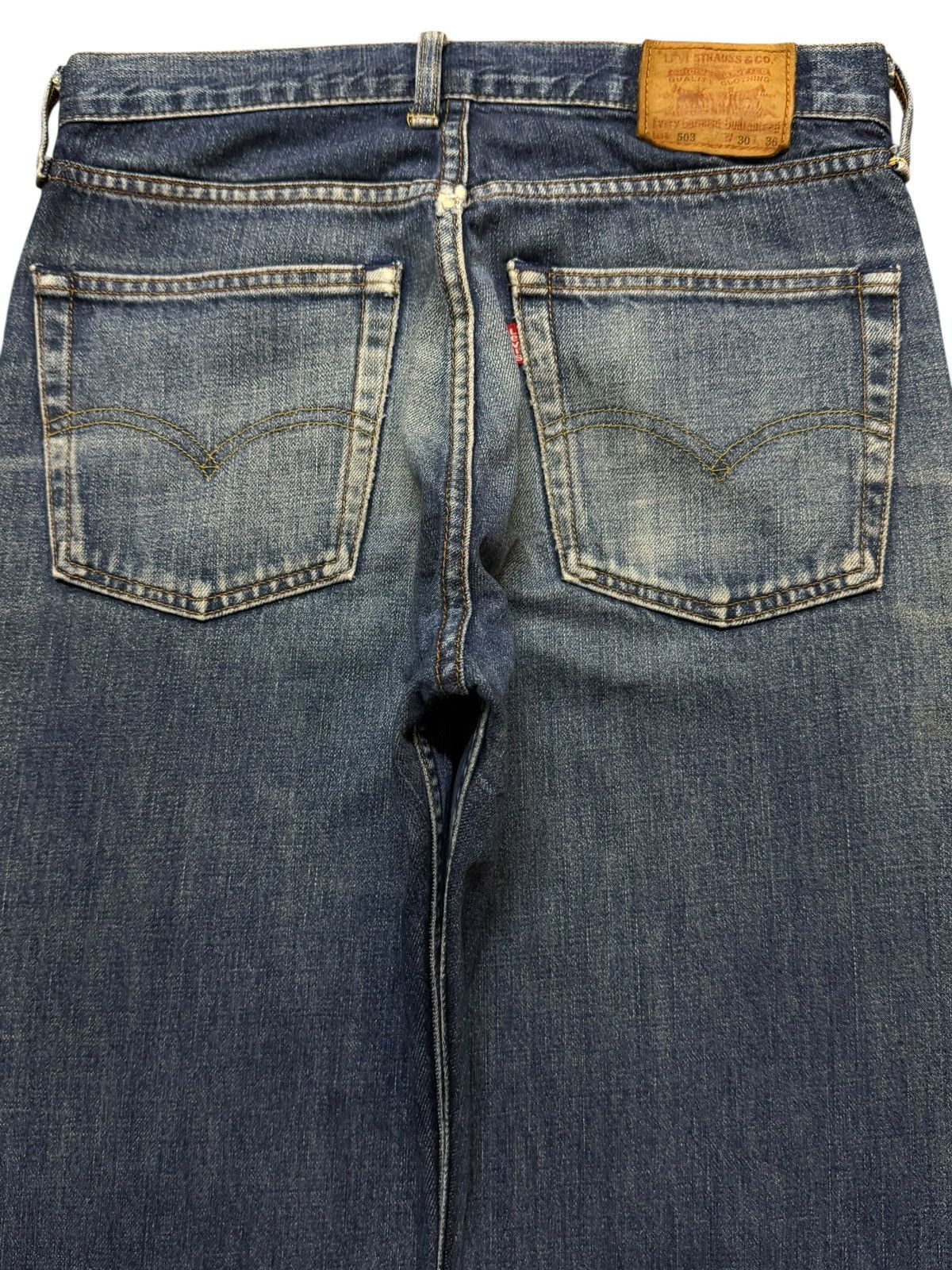 Levi's Vintage 90s Levis 503 Faded Wash Distress Relaxed Wide Leg Size US 30 / EU 46 - 4 Thumbnail