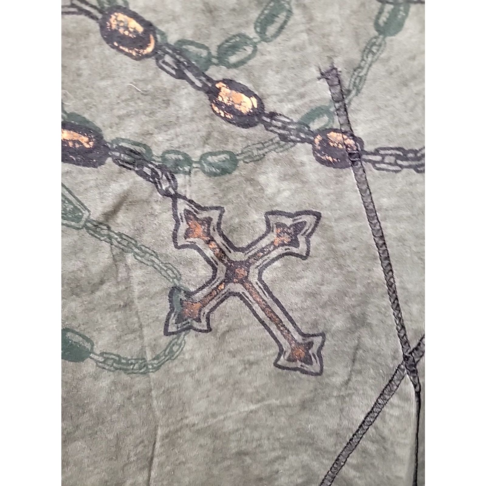 Affliction VINTAGE Affliction Shirt Green Skull Rosary Cross Graphic Size S Mens Shirt Size US S / EU 44-46 / 1 - 3 Thumbnail