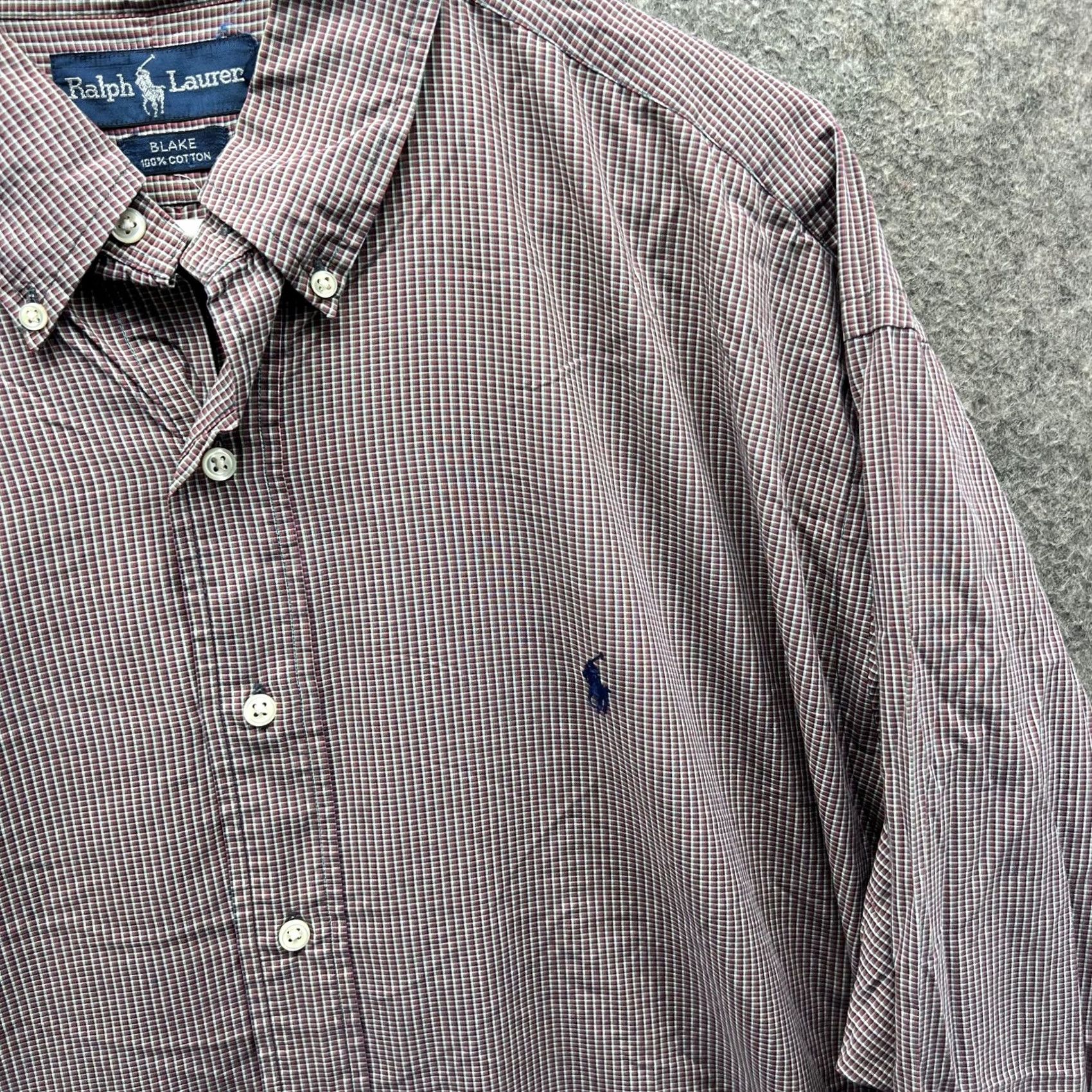 Ralph Lauren VINTAGE Ralph Lauren Shirt Mens XL Red Check Button Front Woven Gingham Oxford Size US XL / EU 56 / 4 - 6 Thumbnail