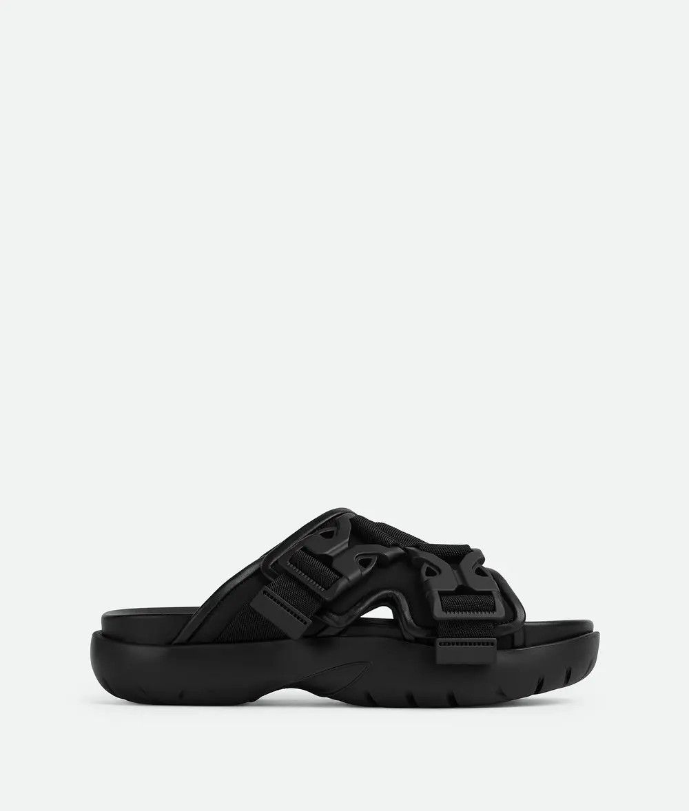 Bottega Veneta o1n1vont1225 Snap Slide Sandals in Black Size US 6 / IT 36 - 1 Thumbnail