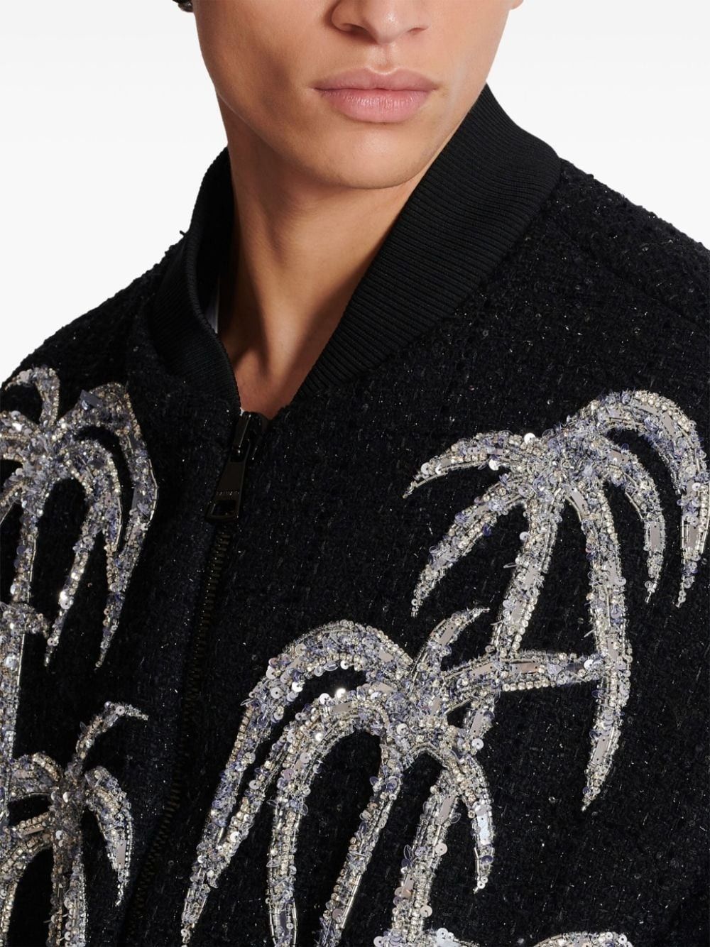 Balmain o1s1wg111025 Palm Tree Print Bomber Jacket in Black Size US M / EU 48-50 / 2 - 6 Thumbnail