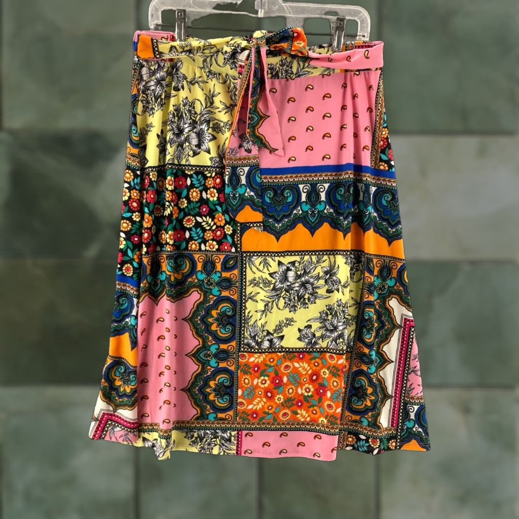 Paige Paige Melissa Skirt Womens Large Bandana Print A Line NWT Size 36" / US 14 / IT 50 - 1 Thumbnail