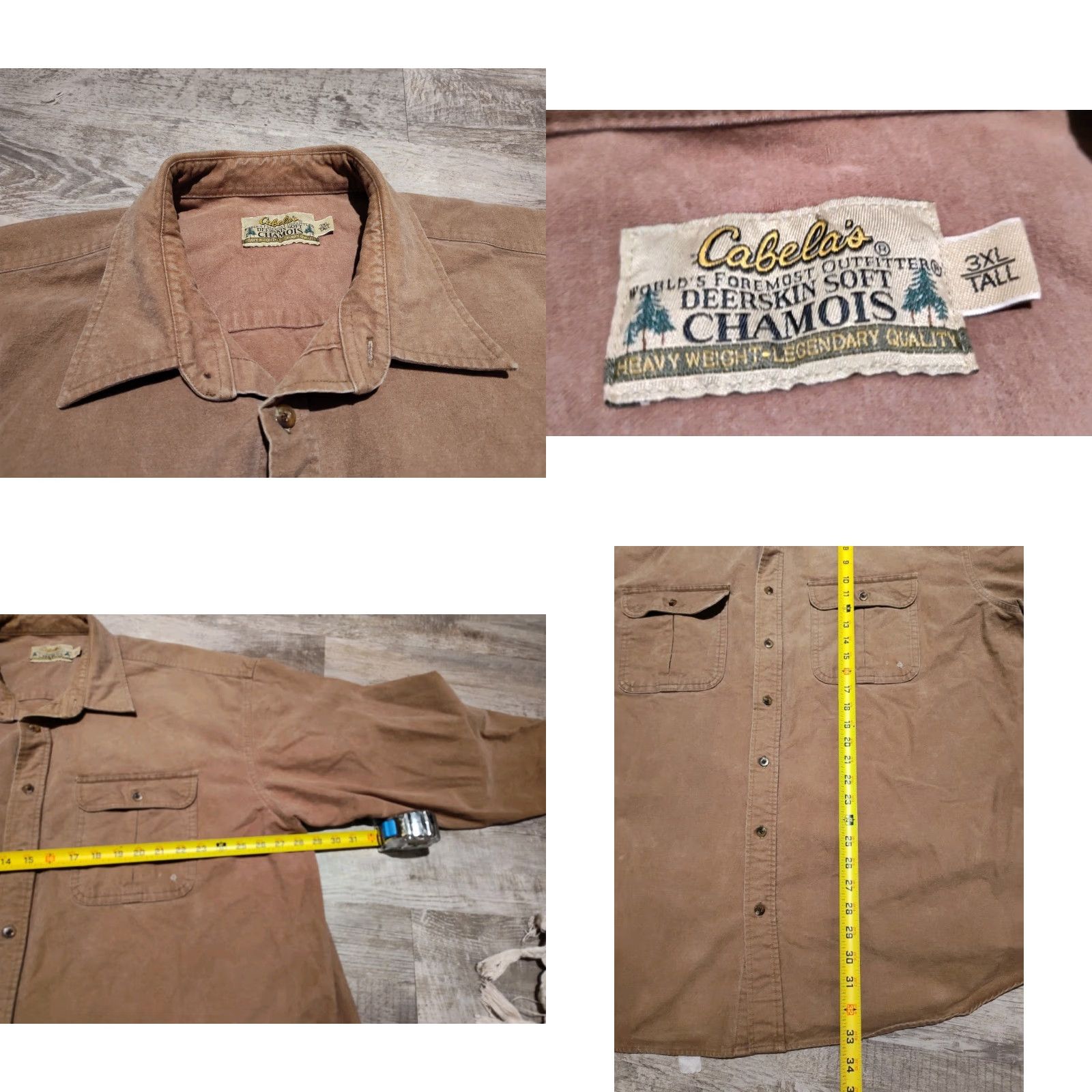 Vintage VINTAGE Cabela's Men’s Button-Up Shirt Heavy Flannel Chamois Cotton 3XL Tall Brown Outdoors Fall Winter Size US XXL / EU 58 / 5 - 8 Thumbnail