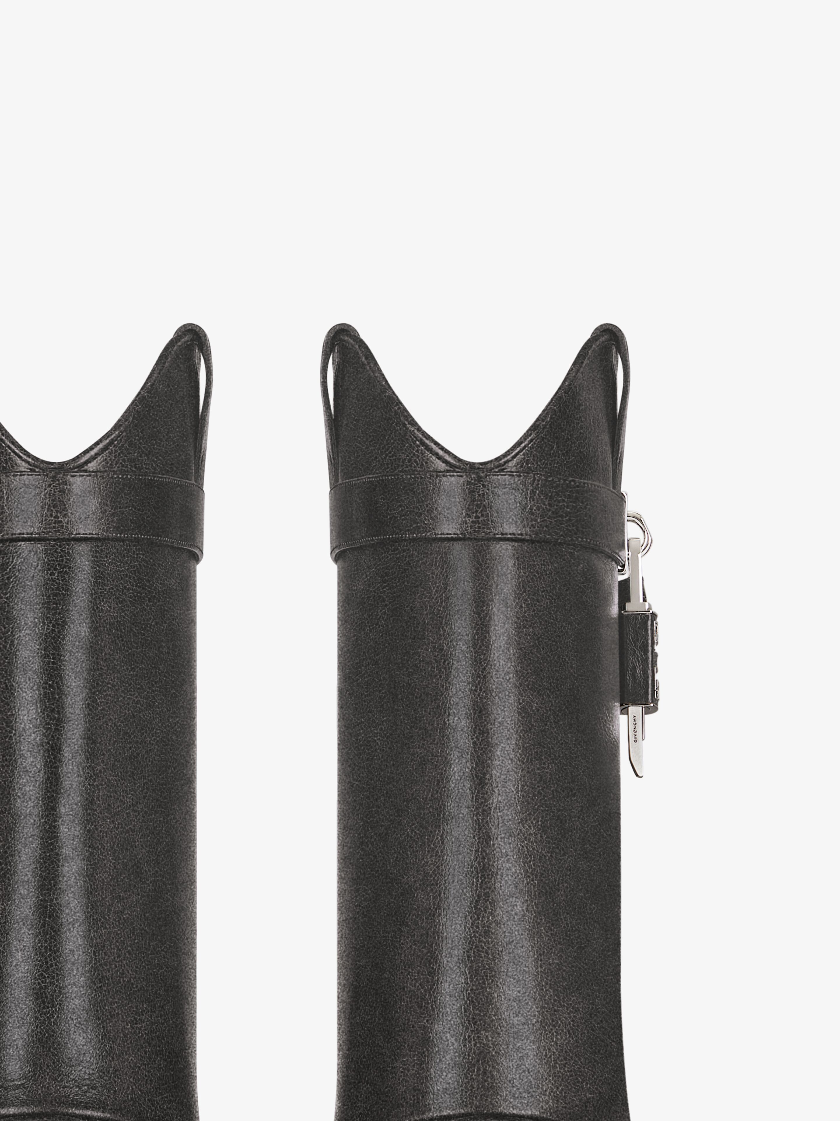 Givenchy o1srvl11e0525 Shark Lock Cowboy Ankle Boots 60mm in Black Size US 8 / IT 38 - 4 Thumbnail