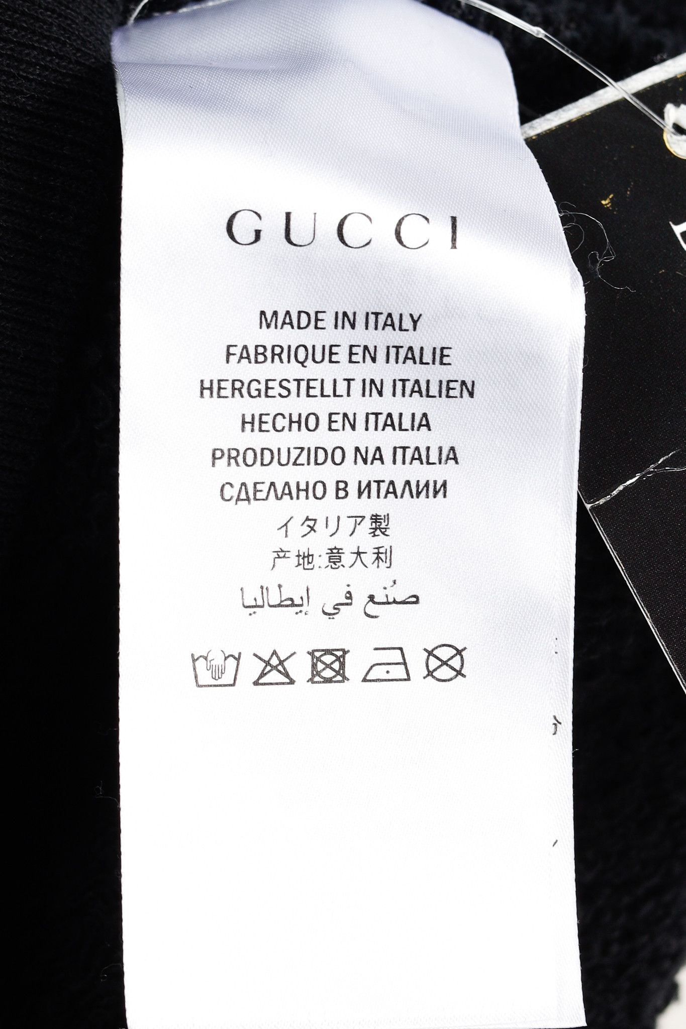 Gucci Gucci Black Distressed-Effect Logo-Print Cotton Sweatshirt Size US S / EU 44-46 / 1 - 9 Thumbnail