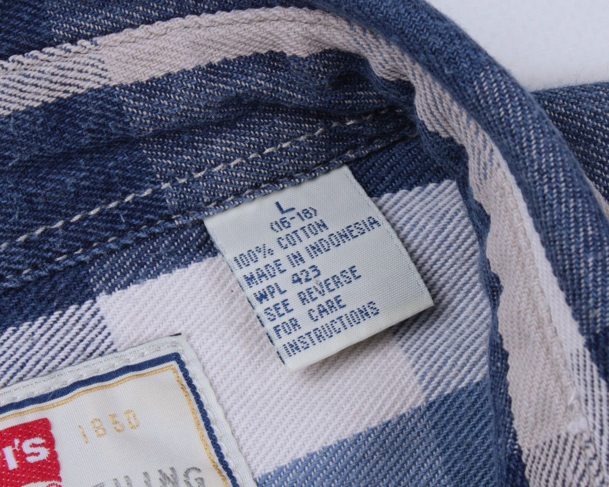 Levi's × Vintage LEVIS Vintage Authentic Plaid Metal Button Silver Tab Shirt Size US L / EU 52-54 / 3 - 14 Thumbnail
