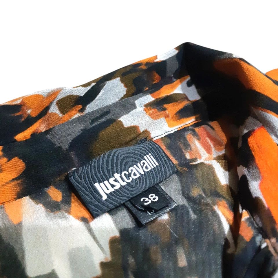 Roberto Cavalli Roberto Cavalli Just Cavalli Abstract Silk Shirt Blouse Size XS / US 0-2 / IT 36-38 - 8 Thumbnail