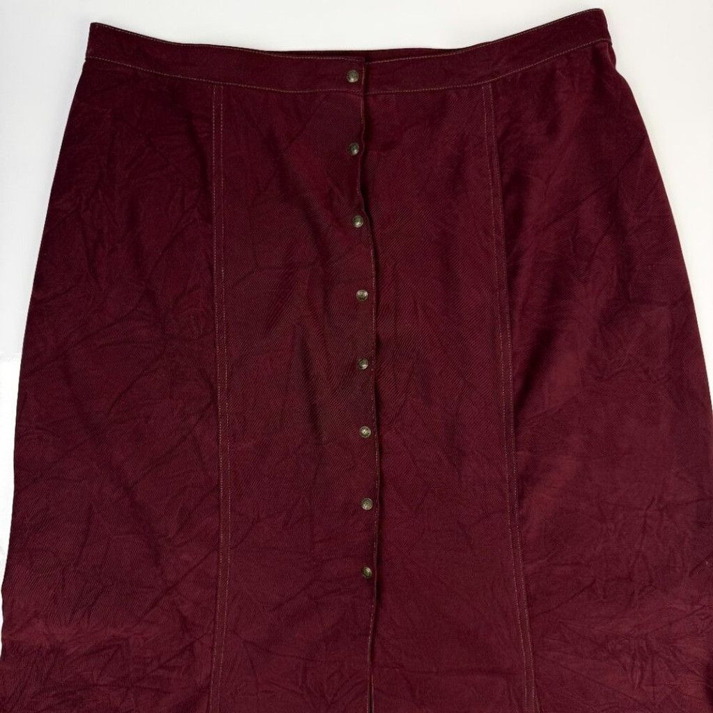 Other MARIE_CLAIRE Western A-line Buttoned Flared Maxi Skirt Sz L Size 37" - 3 Thumbnail