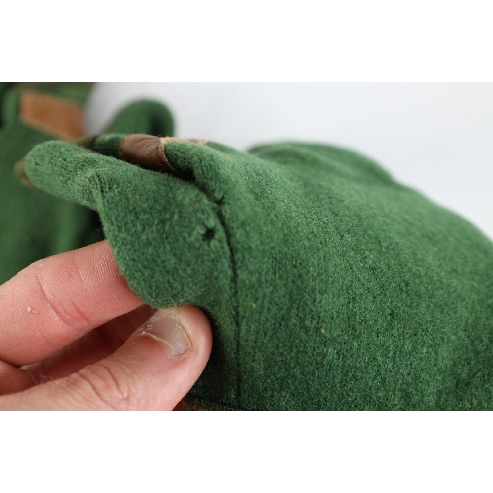Morris Vintage 70s Morris Feel Gloves Wool Leather Hunting Gloves Size ONE SIZE - 6 Thumbnail
