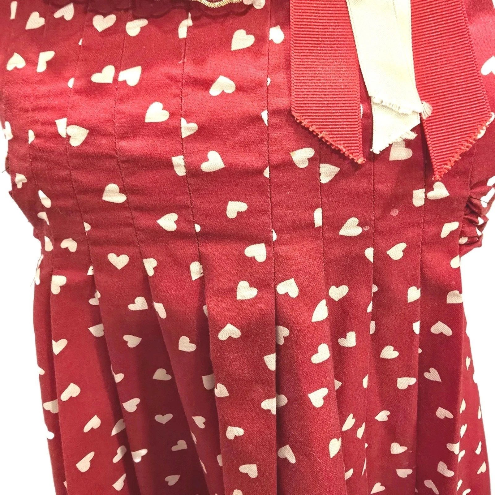 Handmade VTG 70s 80s Handmade Heart Print Prairie Dress XS Size XS / US 0-2 / IT 36-38 - 8 Thumbnail