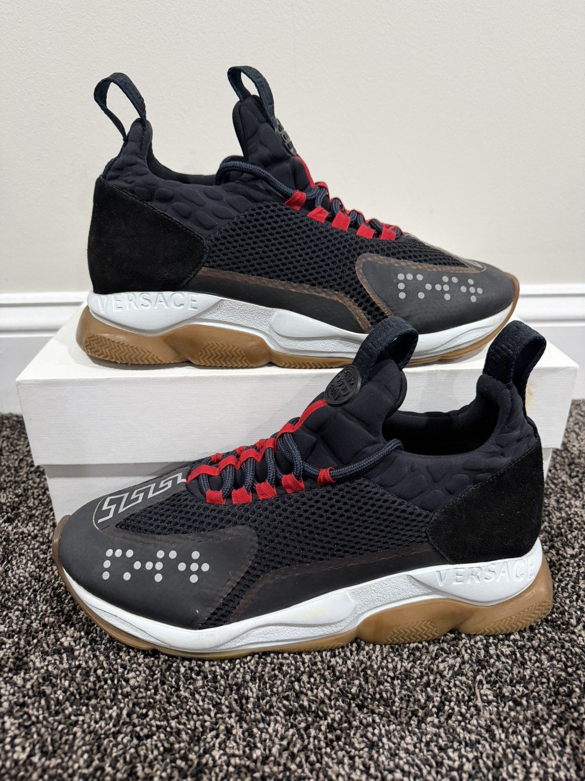 Versace Versace Chain Reaction Black / Red Sneakers Shoes Size US 11 / EU 44 - 9 Thumbnail