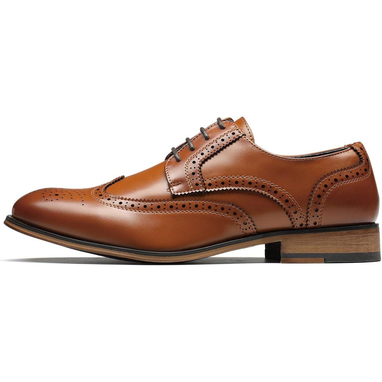 Other Bruno Marc Men's Size 10.5 Brown Faux Leather Oxford Shoes Size US 10.5 / EU 43-44 - 3 Thumbnail