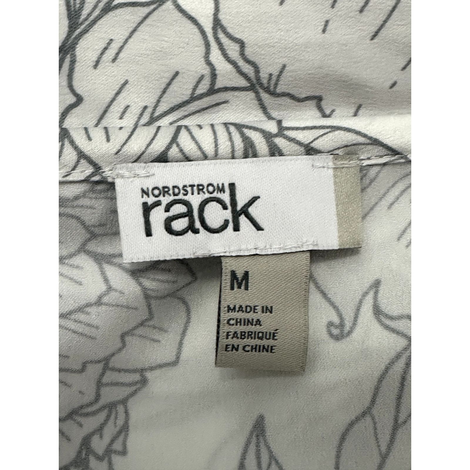 Nordstrom Nordstrom Rack Women's Gray/White Floral Satin Sleep Shirt M Size M / US 6-8 / IT 42-44 - 7 Thumbnail