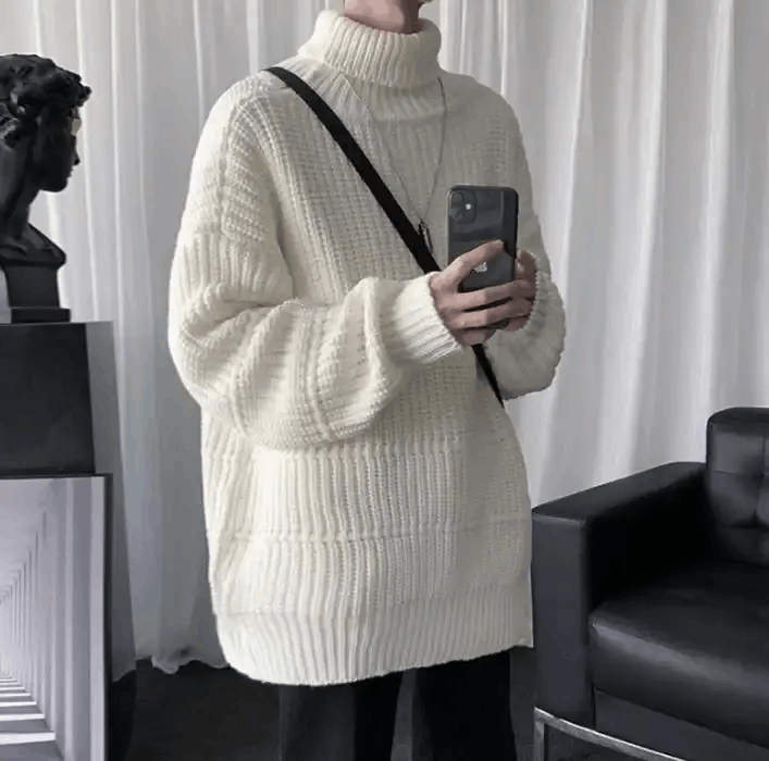 Japanese Brand × Vintage Turtle Neck - Style Streetwear Knitted Sweatshirt Size US M / EU 48-50 / 2 - 3 Thumbnail