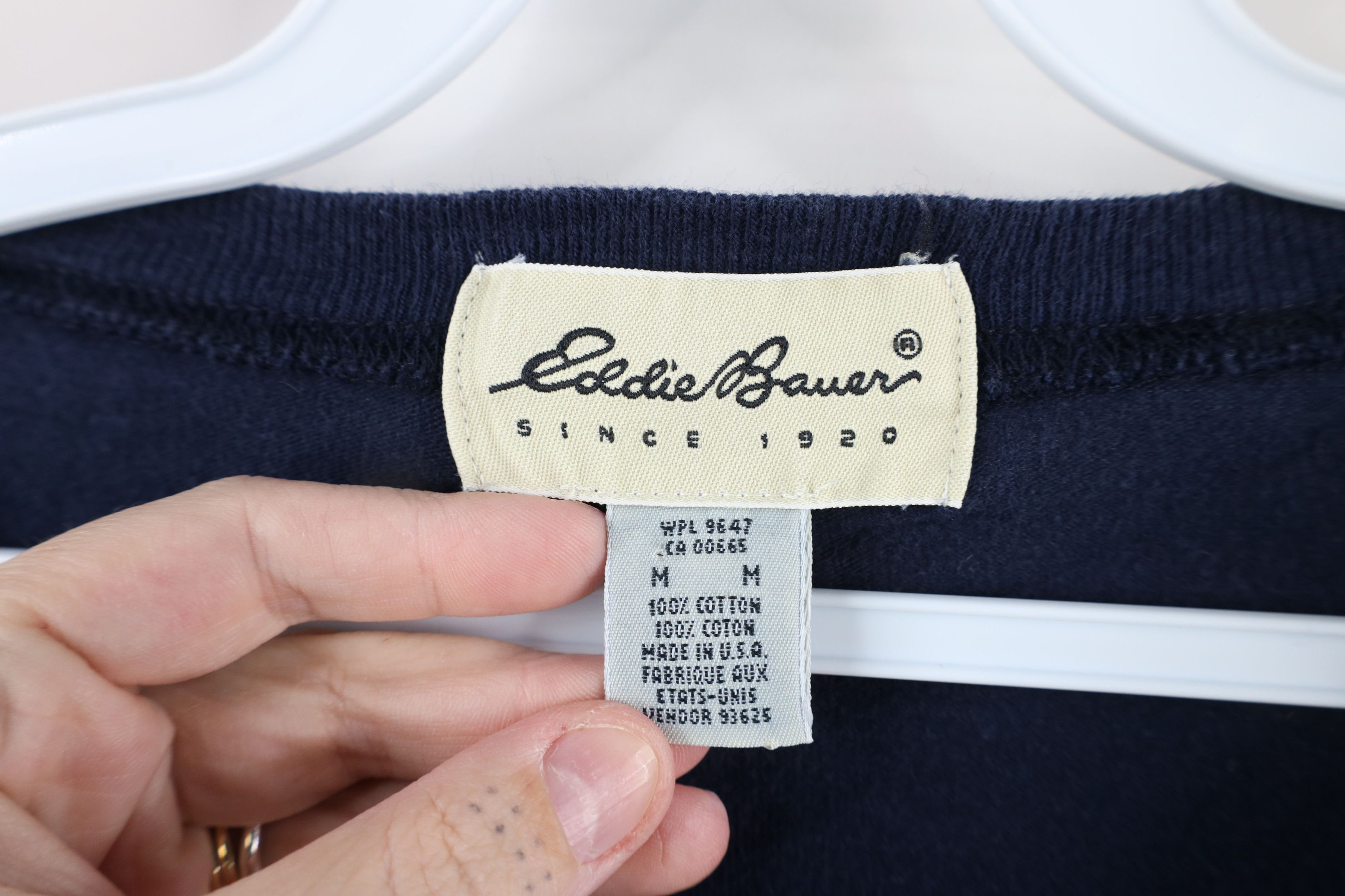 Eddie Bauer × Vintage Vintage 90s Eddie Bauer Long Sleeve T-Shirt Blue Cotton USA Size US M / EU 48-50 / 2 - 4 Thumbnail