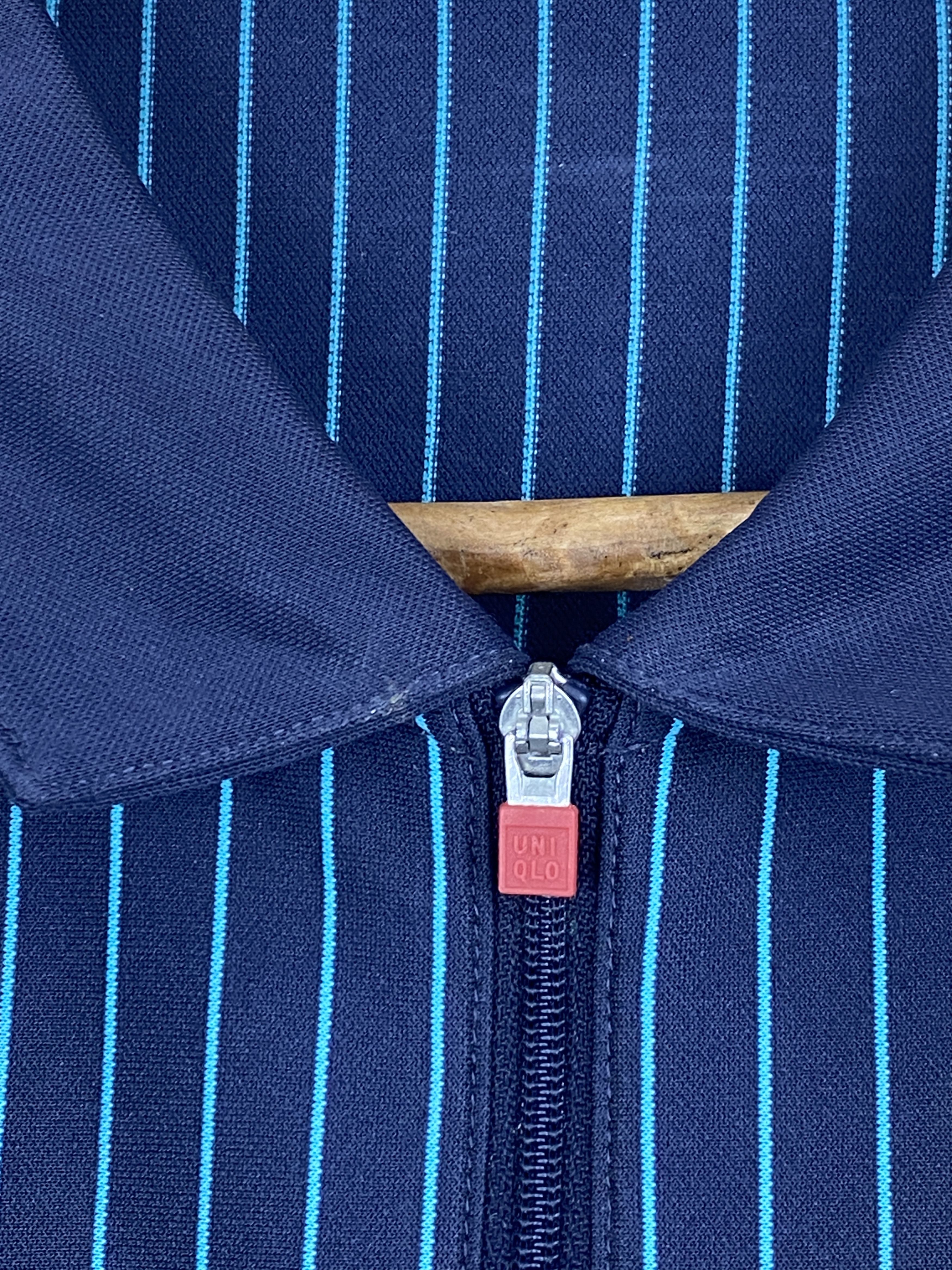 Uniqlo × Vintage Vintage Uniqlo Worker Half Zipper Striped Collar Tee TA0596 Size US L / EU 52-54 / 3 - 6 Thumbnail