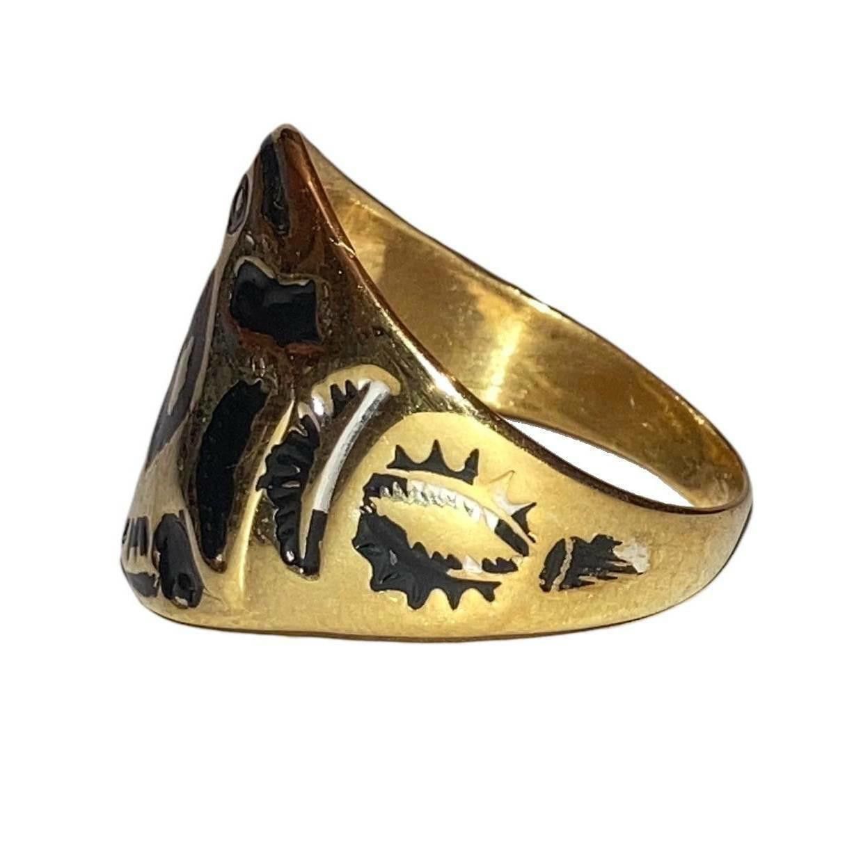 Designer 18kt Gold Vermeil Sterling Tribal Inspired Thunderbird Ring Size ONE SIZE - 3 Thumbnail