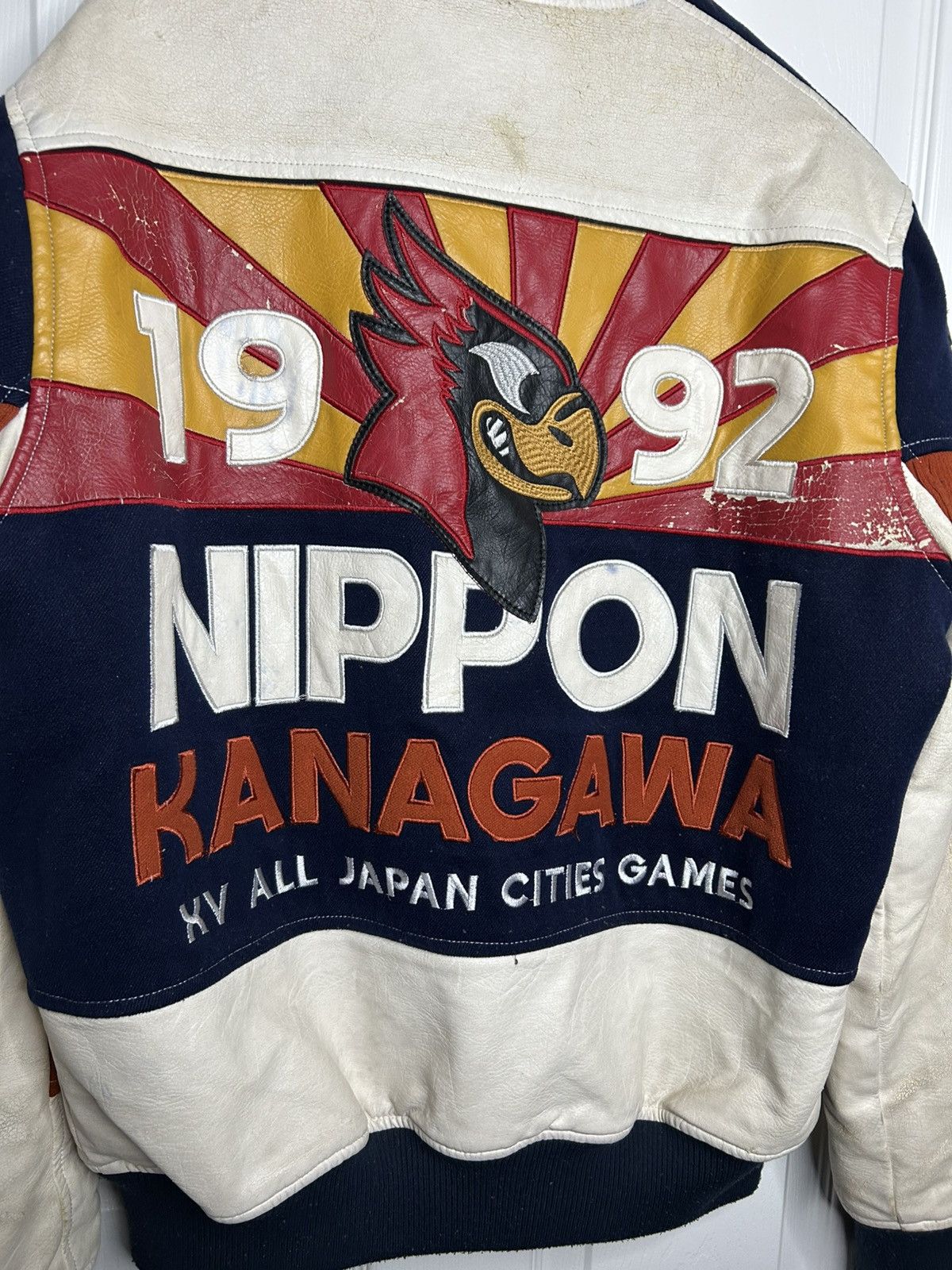 Japanese Brand Vintage All Japan Cities Games Leather Varsity Jacket Size US M / EU 48-50 / 2 - 6 Thumbnail