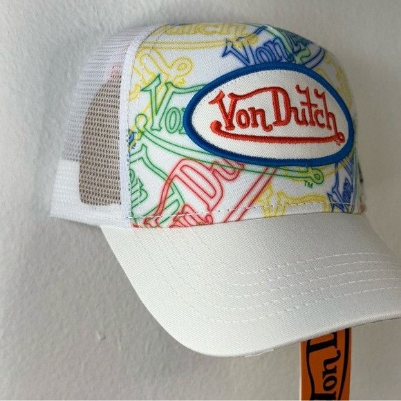 Other NWT VON DUTCH NEON LOGO WHITE TRUCKER HAT Size ONE SIZE - 3 Thumbnail