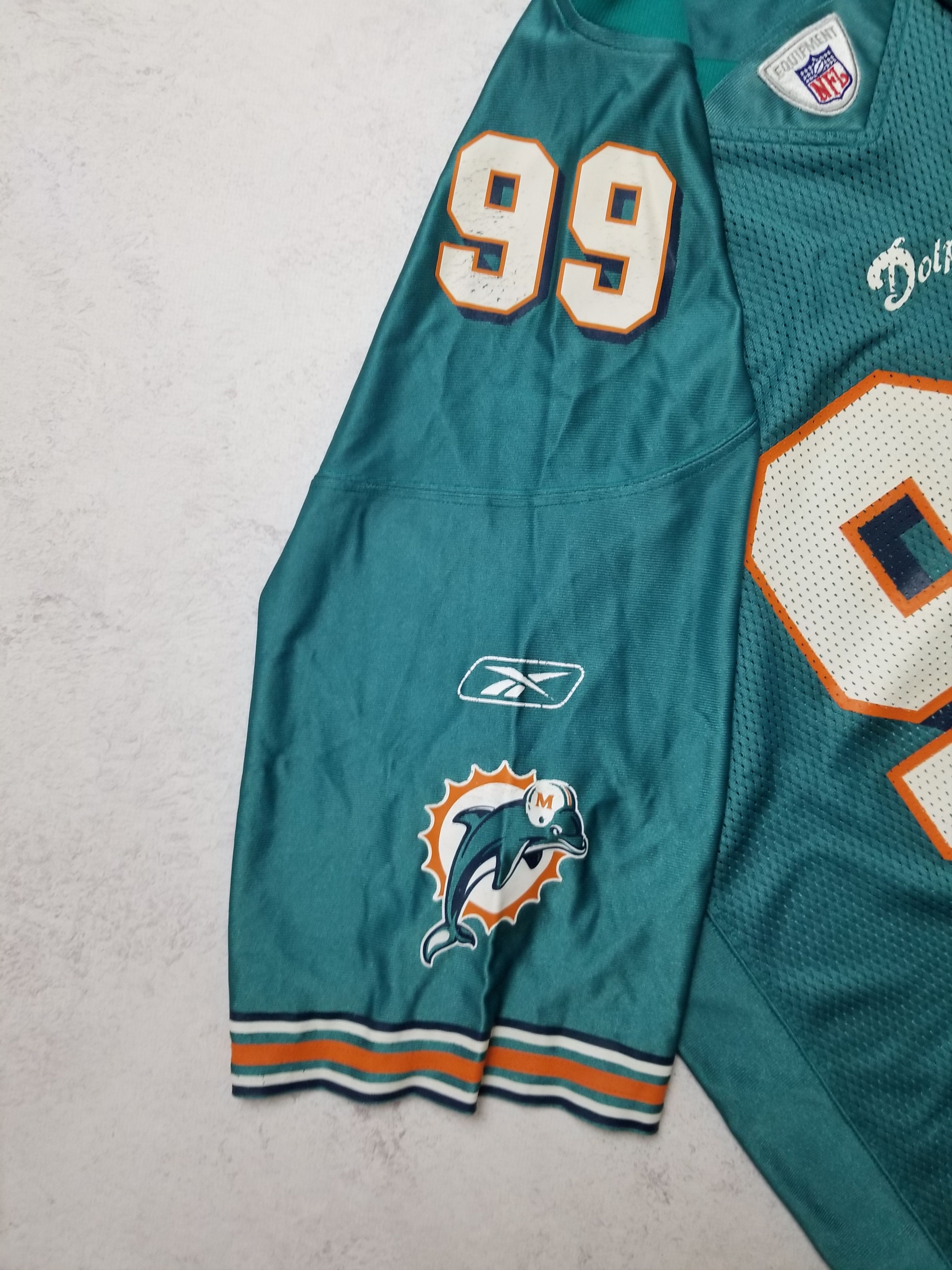 Reebok VTG Miami Dolphins Jason Taylor #99 Football Teal Jersey Size US L / EU 52-54 / 3 - 4 Thumbnail