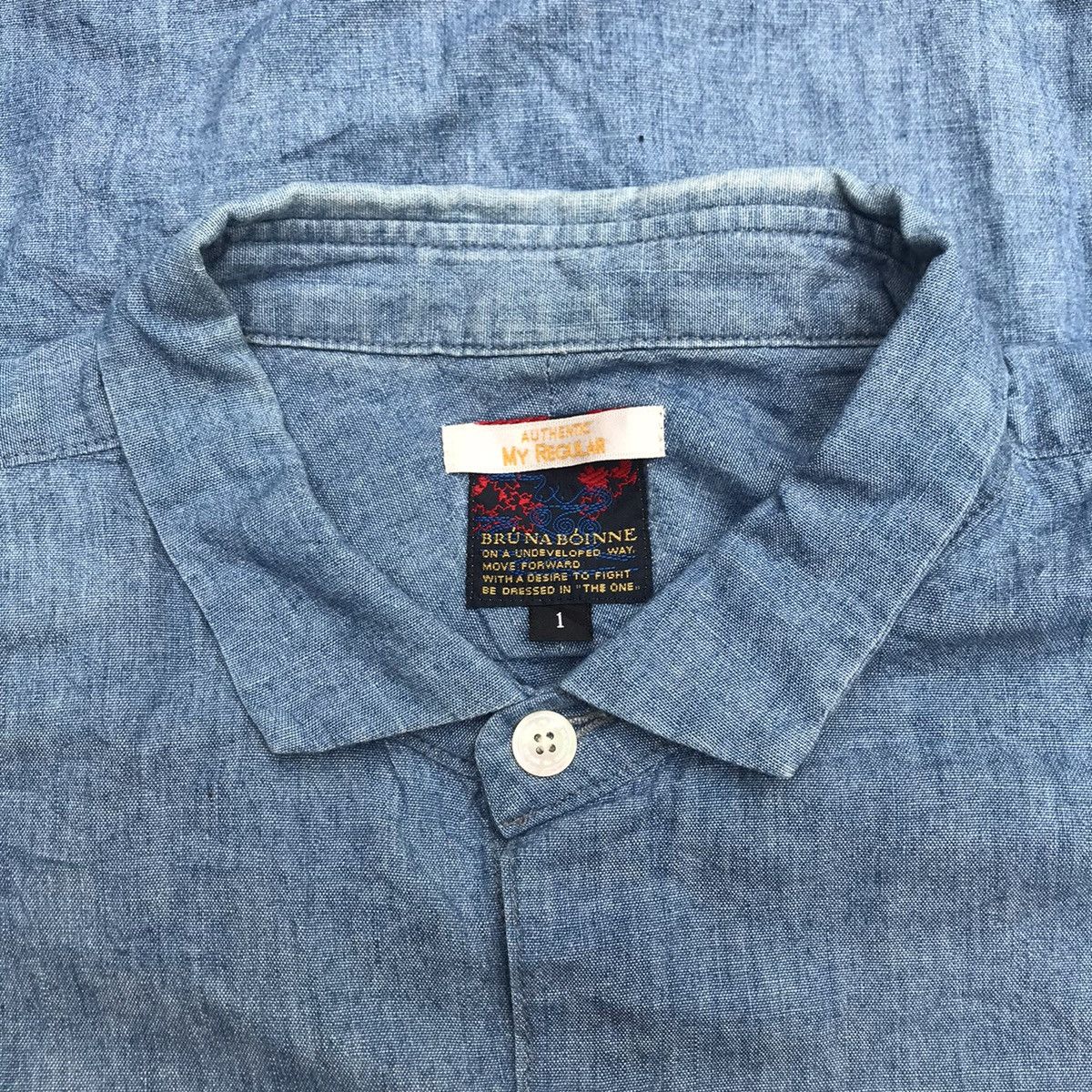 BRU NA BOINNE × Japanese Brand × Vintage Bruna Boinne TabiSugata nananinsha Authentic Denim Shirt Size US M / EU 48-50 / 2 - 3 Thumbnail