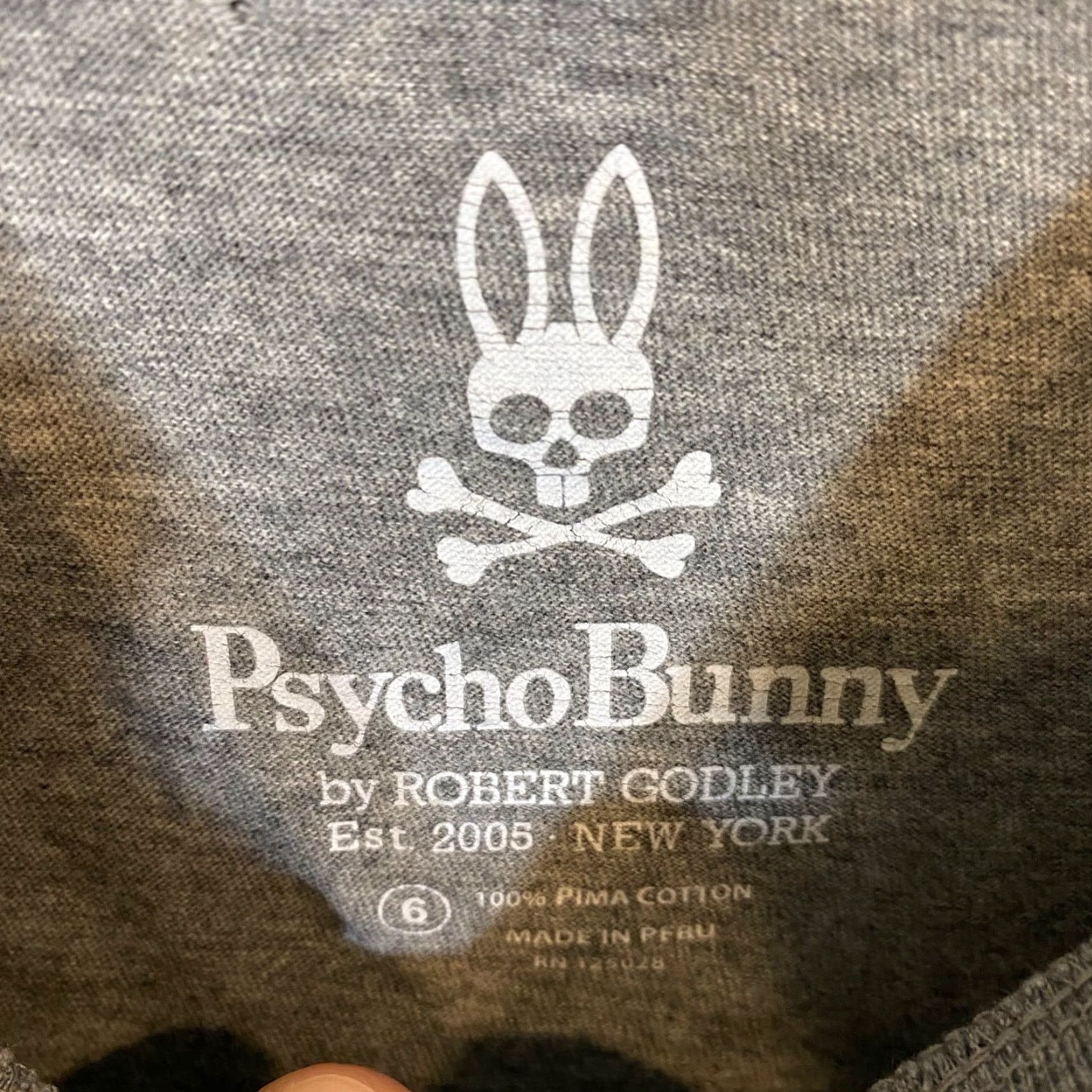 Psycho Bunny Psycho Bunny Shirt Mens L Gray Logo Tee Short Sleeve Peru Vintage No Size US L / EU 52-54 / 3 - 4 Thumbnail