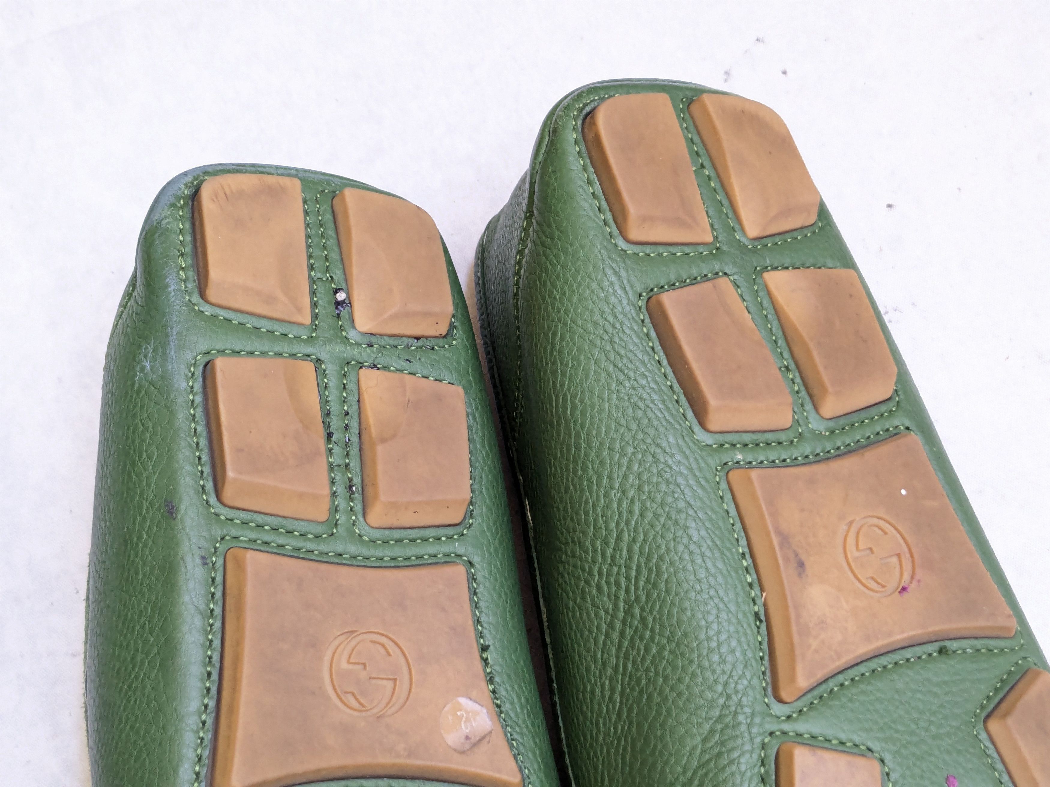 Gucci Gucci Horsebit driving loafers green 12.5 leather Size US 12.5 / EU 45-46 - 16 Thumbnail