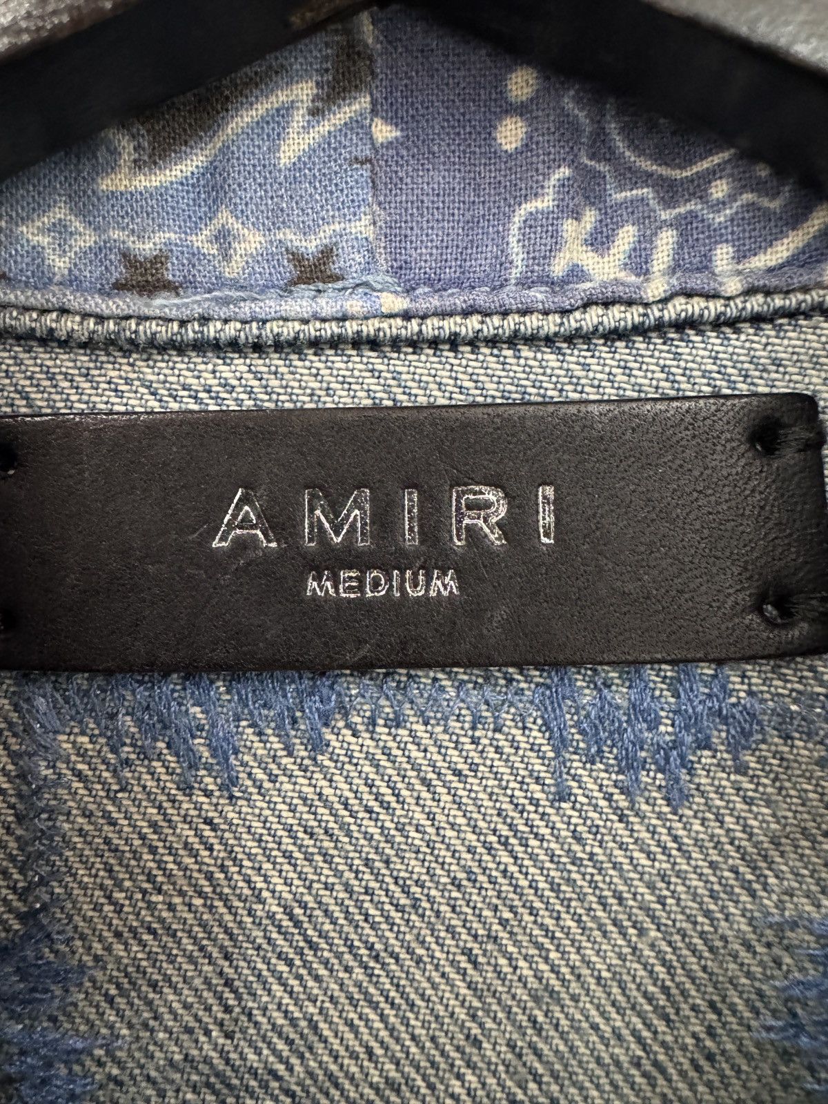 Amiri Amiri Blue Bandana Patch Denim Jacket And Pants Set Size US M / EU 48-50 / 2 - 2 Thumbnail