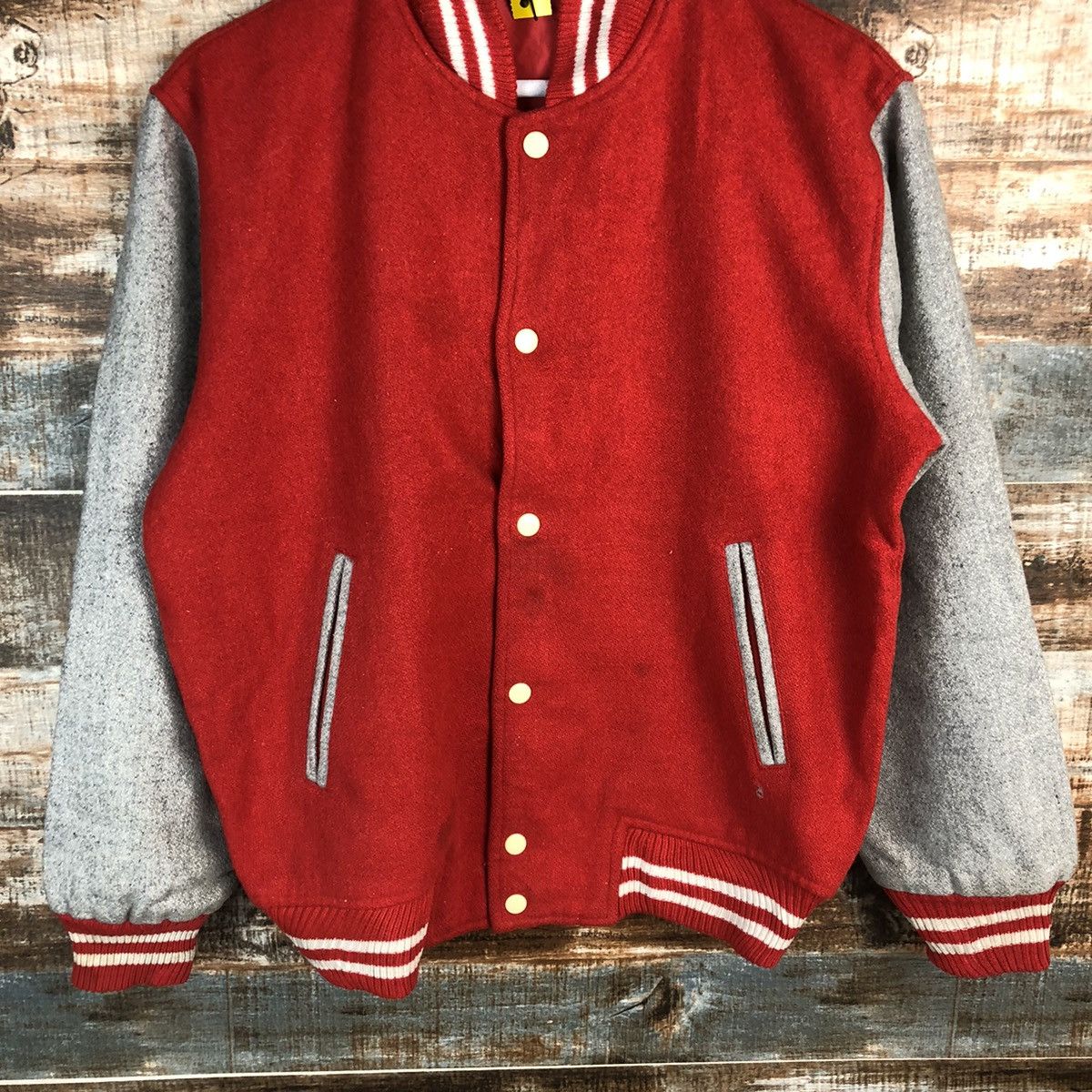 Japanese Brand Japan vintage plain Red Bomber varsity Jacket #A1756 Size US M / EU 48-50 / 2 - 3 Thumbnail