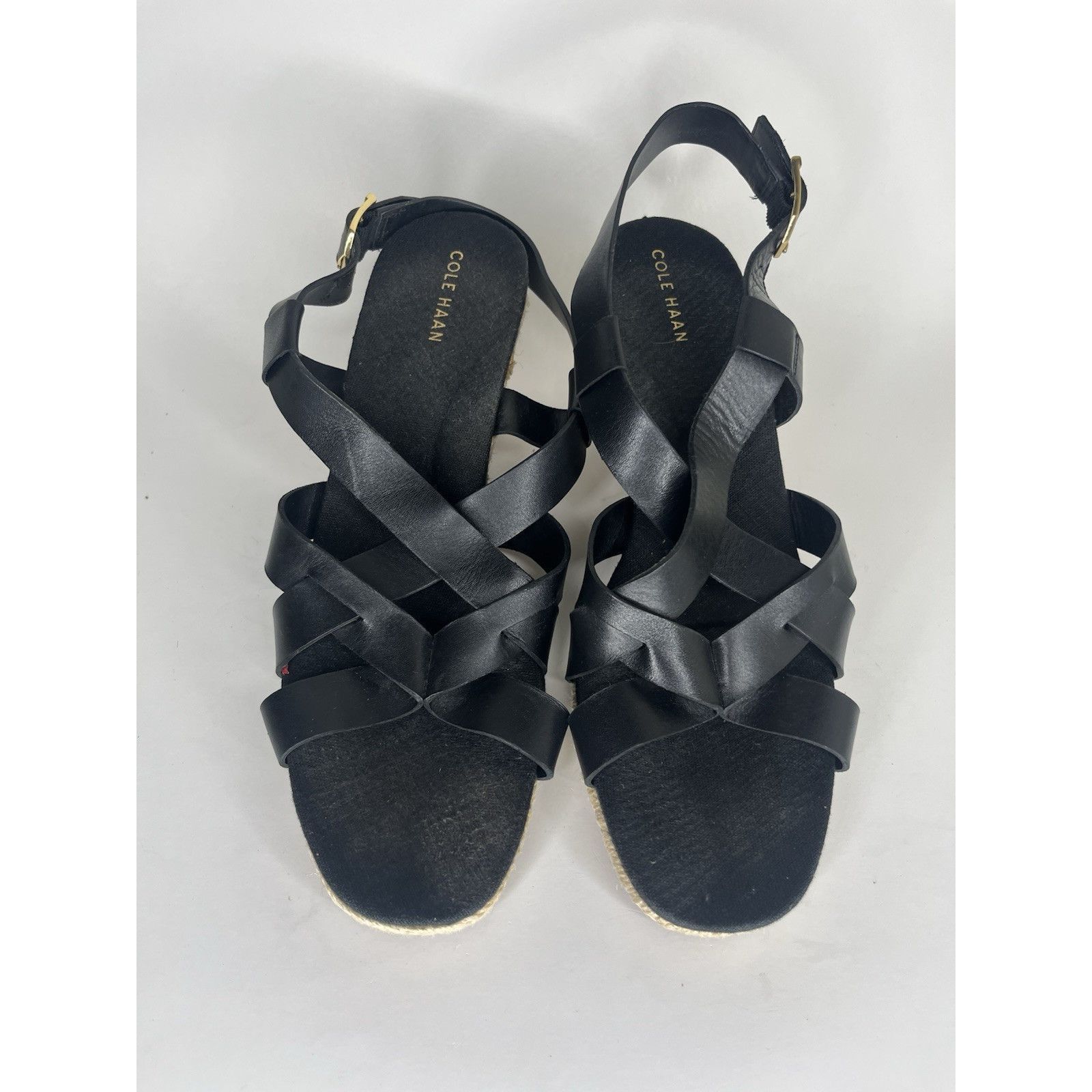 Cole Haan Cole Haan Black Leather Espadrille Wedge Strappy Sandals Wom Size US 9 / IT 39 - 8 Thumbnail
