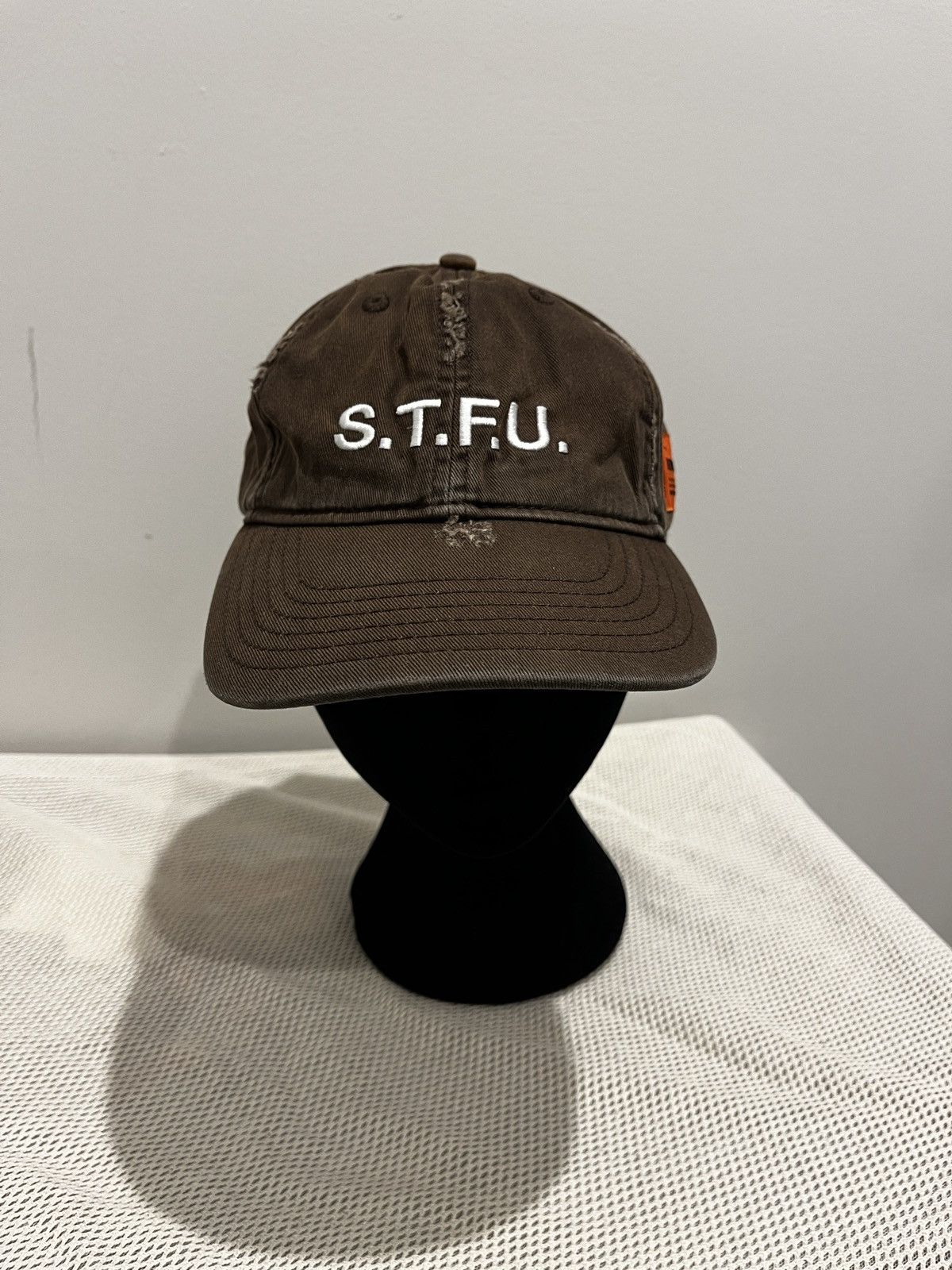 Heron Preston Heron Preston STFU Distressed Hat (unisex) Size ONE SIZE - 2 Thumbnail
