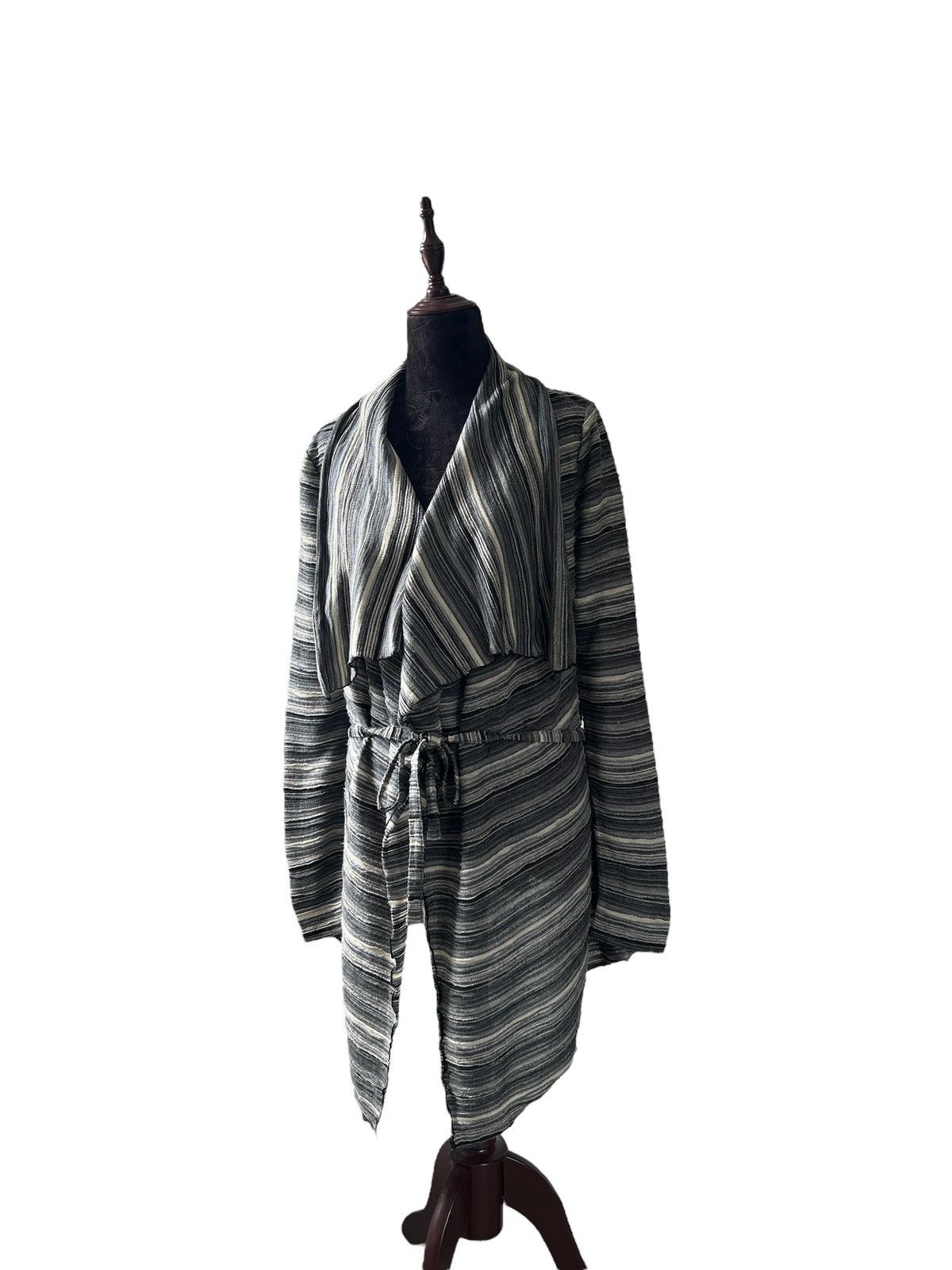 Tornado Mart Tornado Mart Layered Fabric Open Front Long Cardigan Size US S / EU 44-46 / 1 - 17 Thumbnail