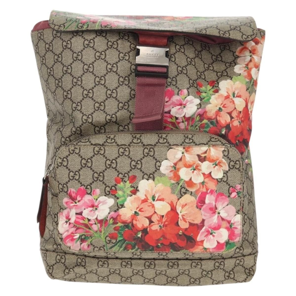 Gucci Gucci Buckle Backpack Blooms Print GG Coated Canvas Size ONE SIZE - 1 Thumbnail