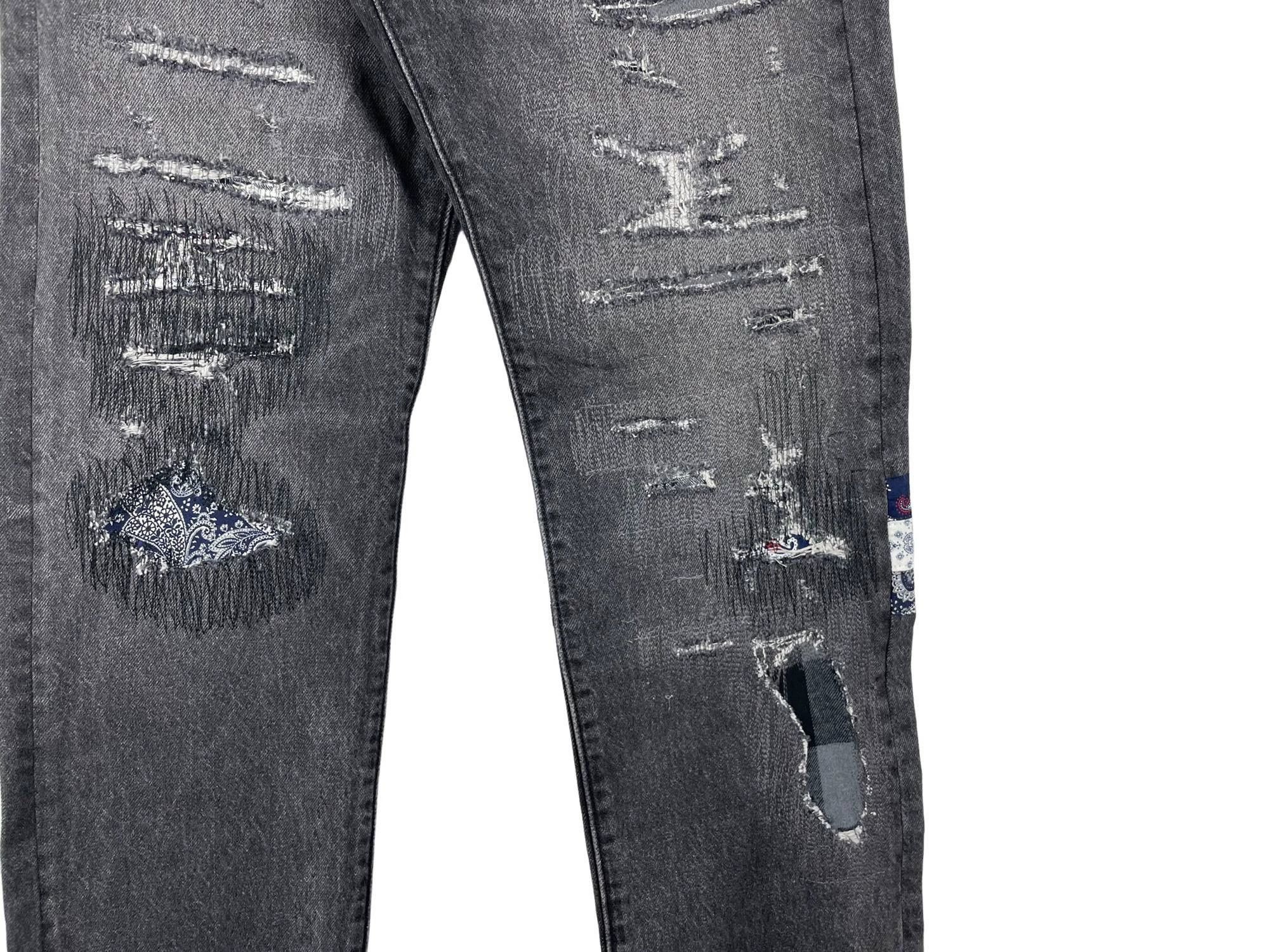Levi's Levi’s x CLOT UNIONRAIL 501 Black Distressed Jeans Size US 30 / EU 46 - 5 Thumbnail