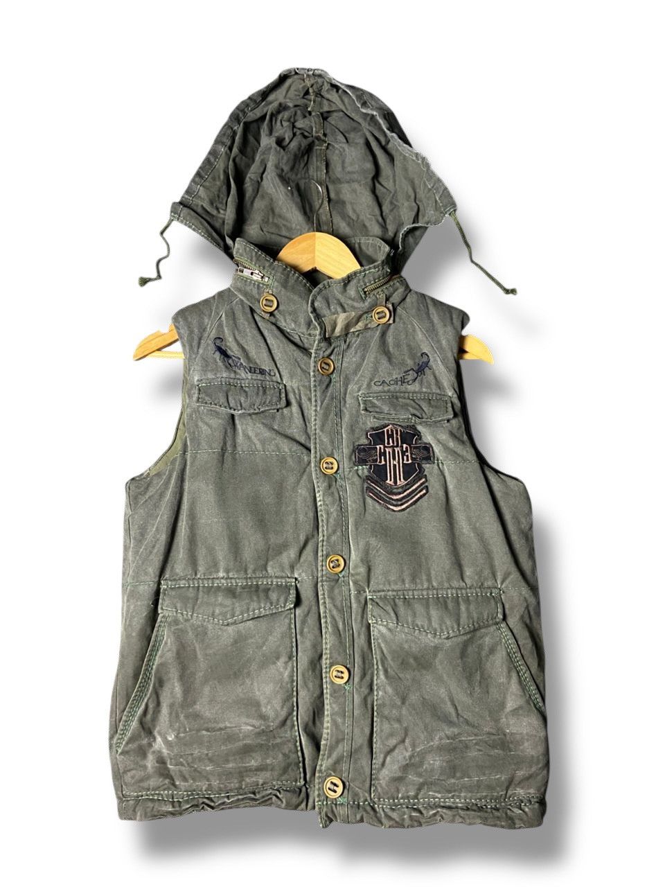 Japanese Brand Cache Wandering Tactical Hooded Vest (140) Size US XXS / EU 40 - 1 Thumbnail