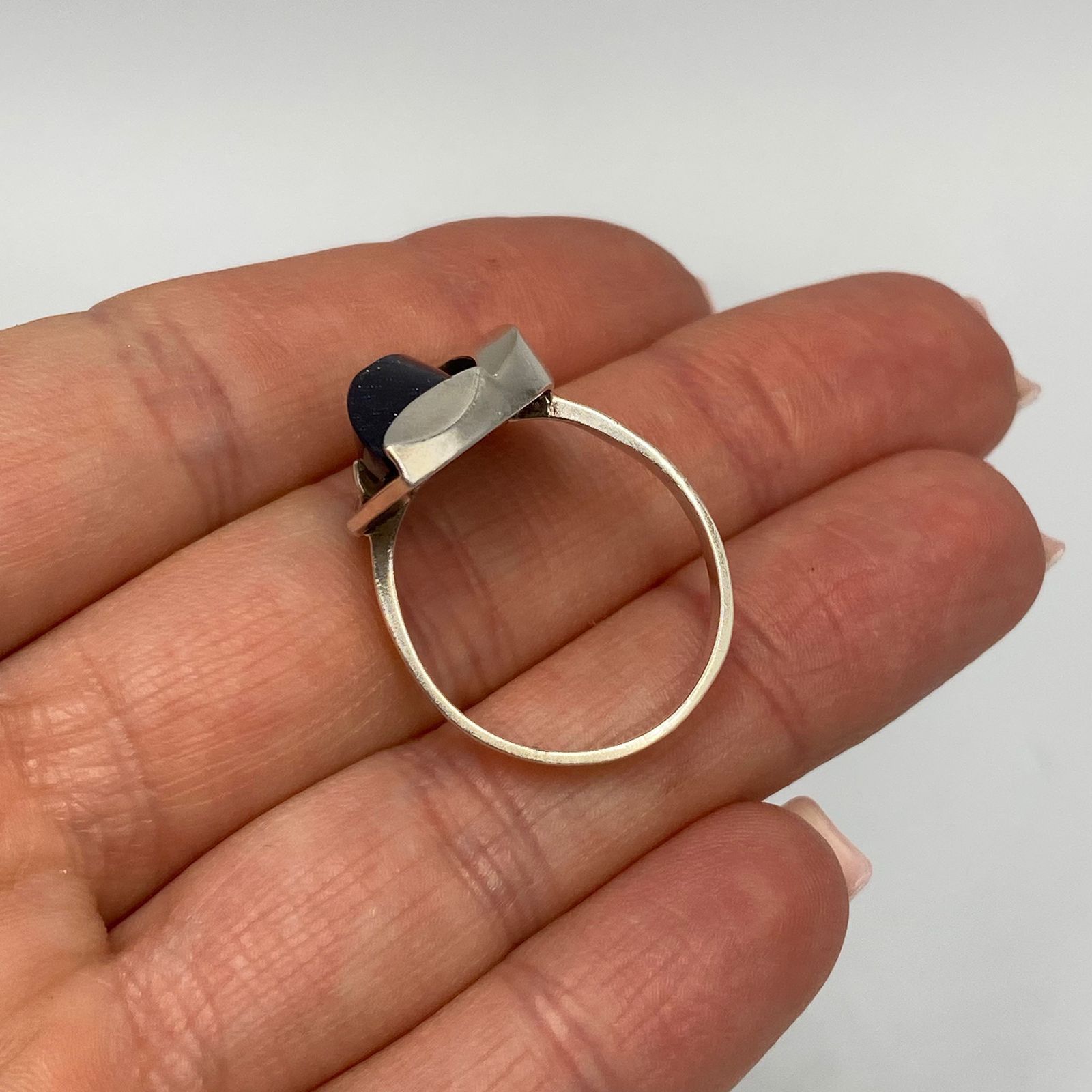 Vintage Vintage 875 Silver Aventurine Ring Size 8.25 Size ONE SIZE - 9 Thumbnail