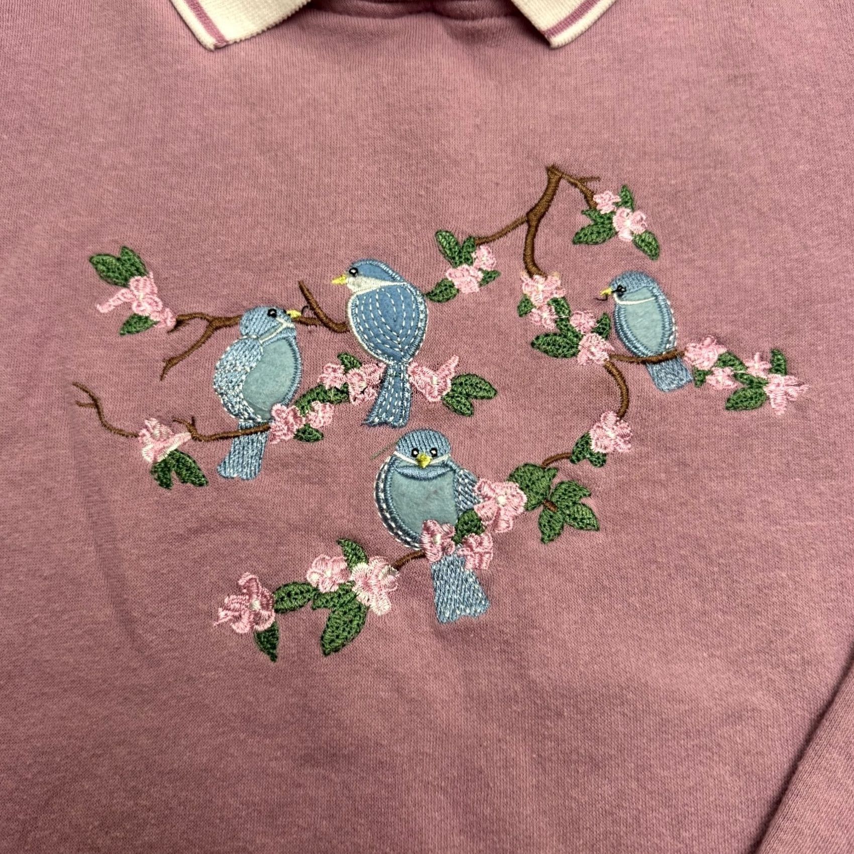 Pinko Adrian Whitfield Embroidered Pullover Sweatshirt Womens Large Petite Pink Collar Size L / US 10 / IT 46 - 4 Thumbnail