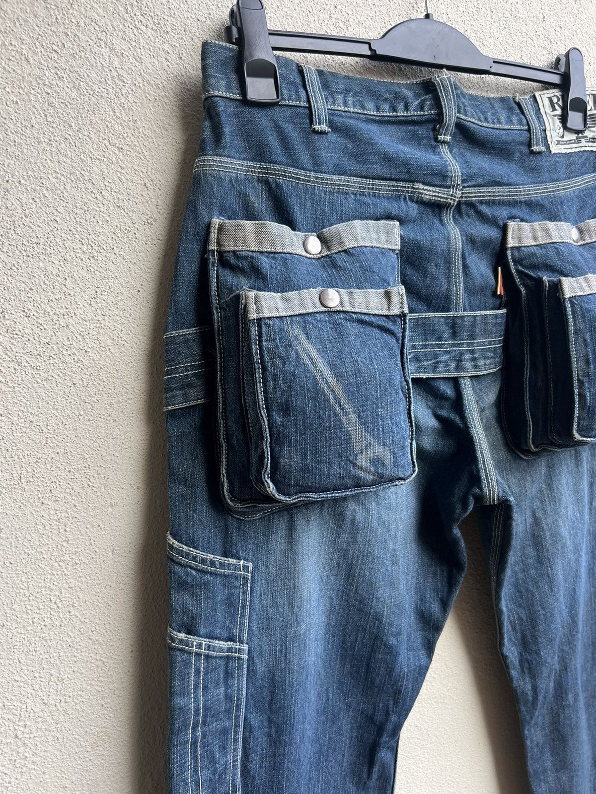 Vintage VTG REFER Japan Paint Splashed Distress Denim Cargo Jeans Size US 32 / EU 48 - 15 Thumbnail