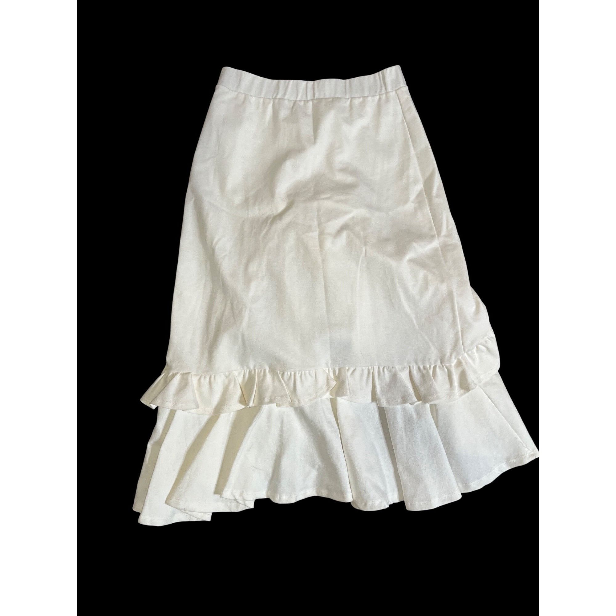 Other Brigitte Brianna Ivory Frill Skirt Womens Small Ruffle Hem H Size 26" / US 2 / IT 38 - 2 Thumbnail