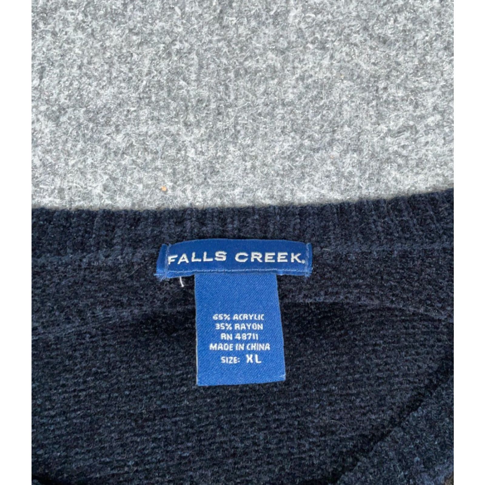 Vintage VINTAGE Falls Creek Sweater Adult XL Black Geometric Crew Neck Pullover Knit Heavyweight 90s Retro Dad Mens Size US XL / EU 56 / 4 - 3 Thumbnail
