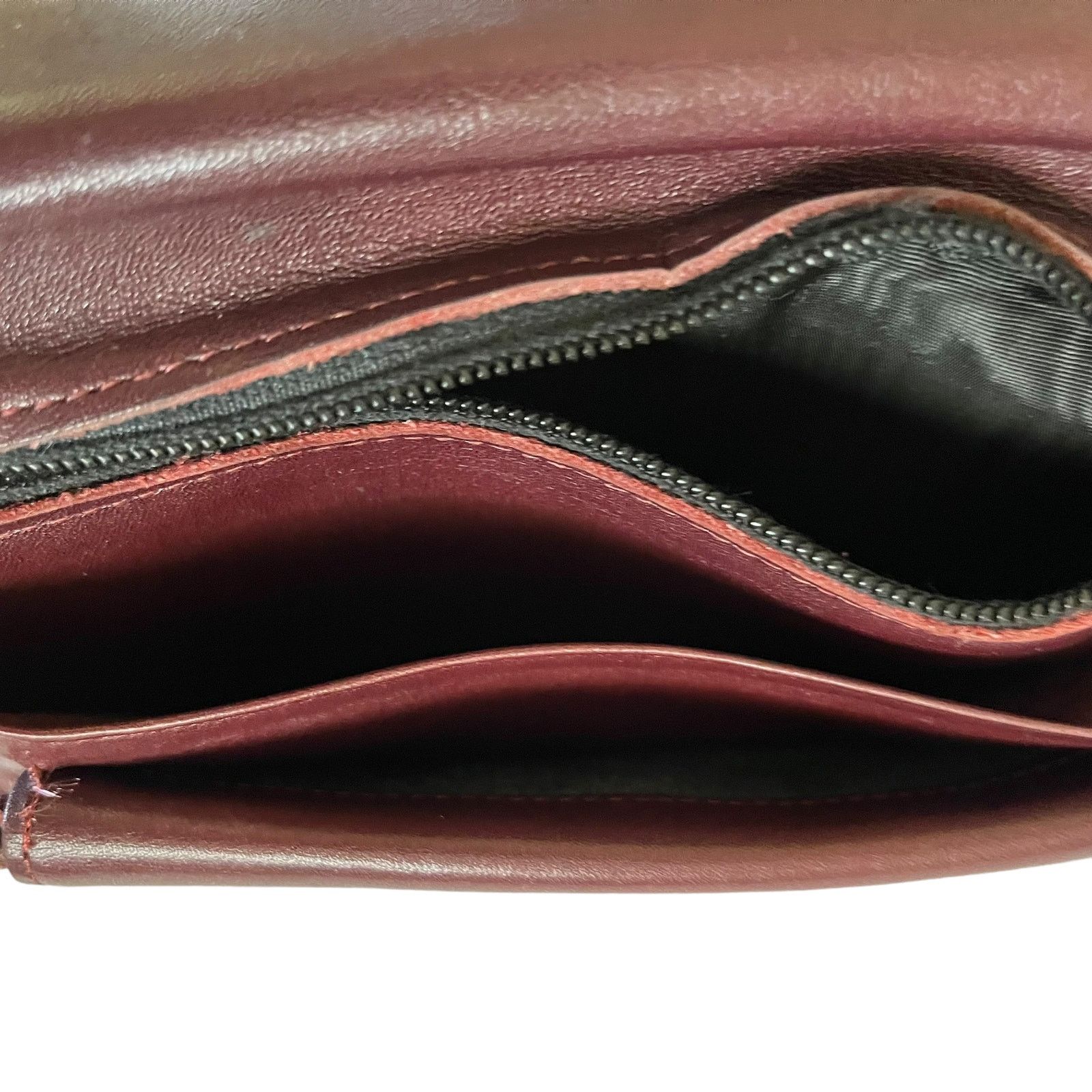 Bosca × Vintage Vintage Bosca Burgundy Leather Foldover Clutch Purse Wallet Size ONE SIZE - 5 Thumbnail