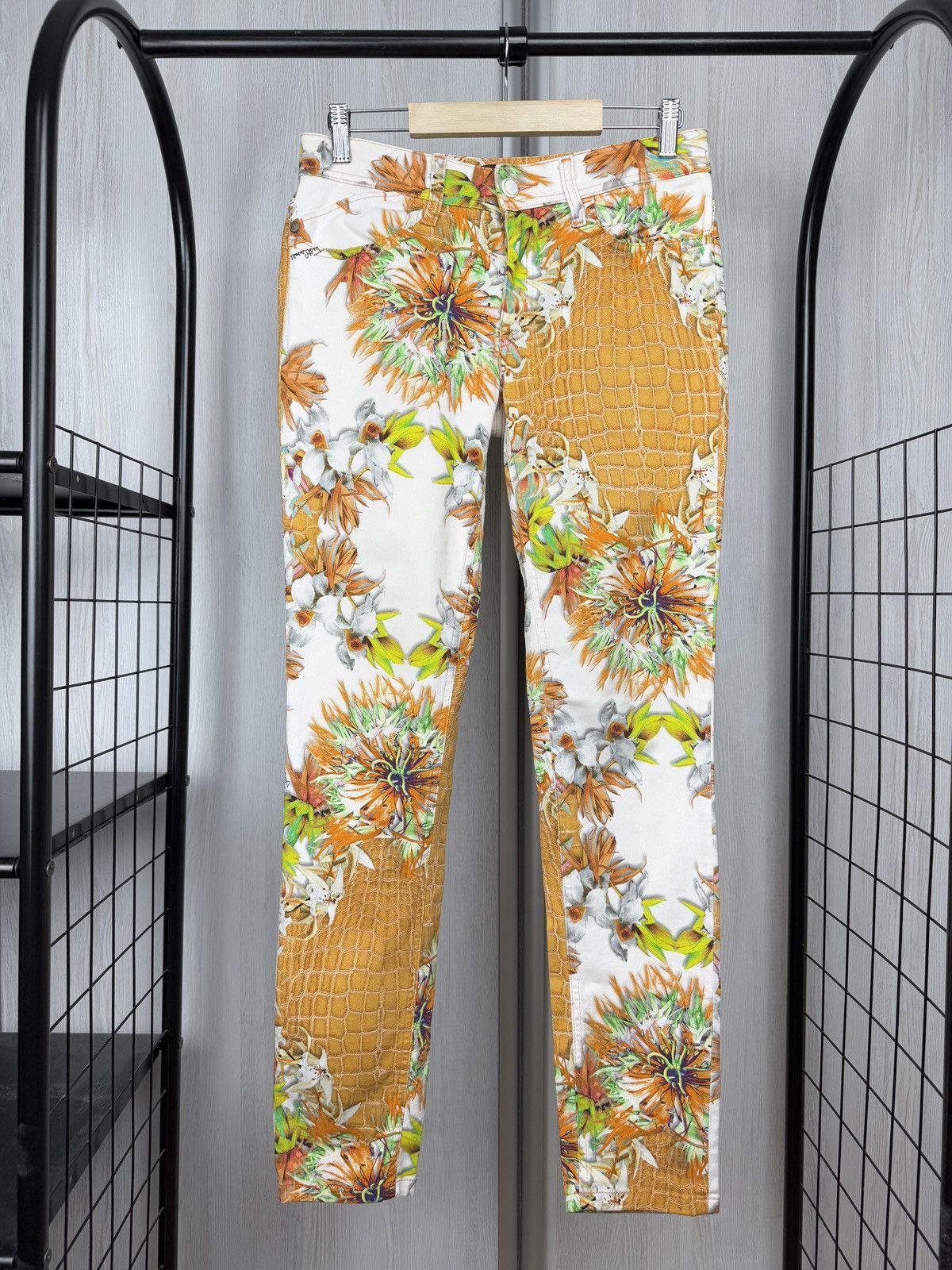 Just Cavalli Just Cavalli Multicolor Floral And Python Print Fit Jeans Size 27" / US 4 / IT 40 - 2 Thumbnail
