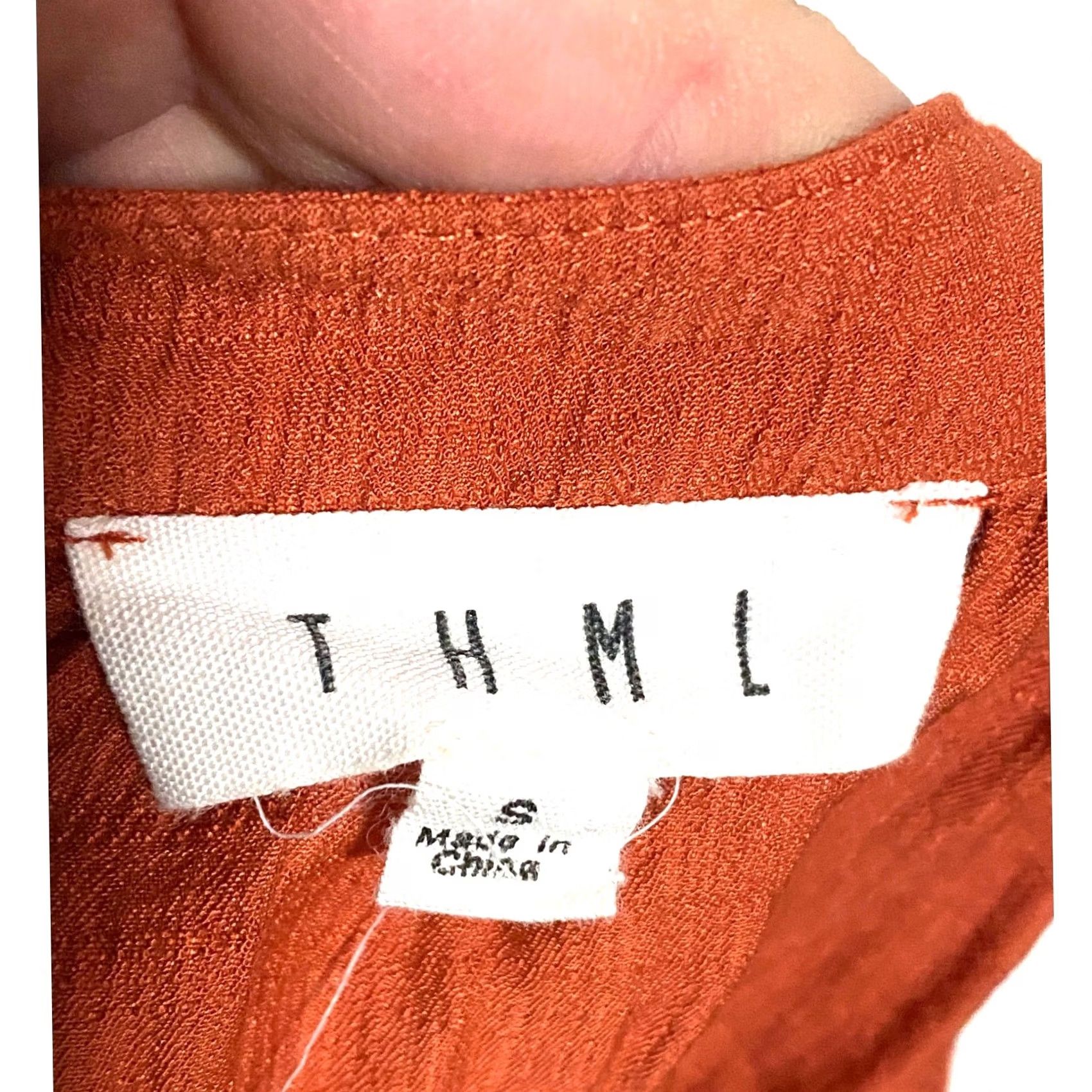 Vintage THML Blouse Womens S Orange Tassel Tie Neck Boho Hippie Peasant Flowy Earthy Size S / US 4 / IT 40 - 6 Thumbnail