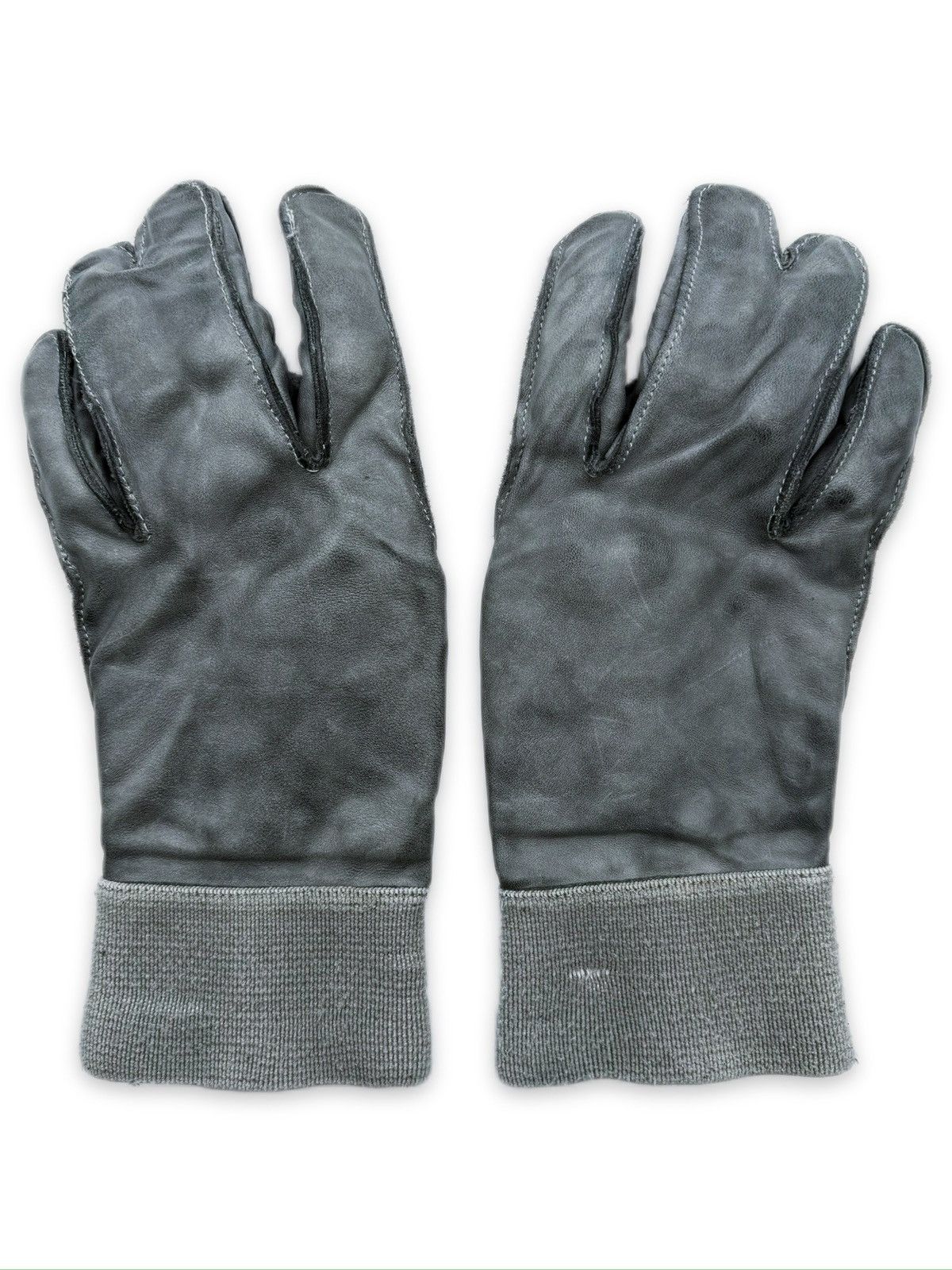 Carol Christian Poell Carol Christian Poell Dual Finger Object Dyed Leather Gloves Size ONE SIZE - 4 Thumbnail