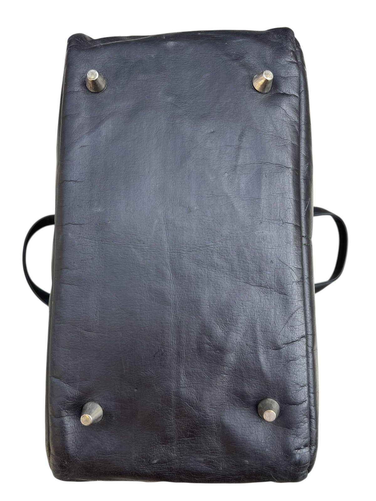 Leather RARE!! Vintage 40s HONOUR Japan Patina Black Leather Bag Size ONE SIZE - 17 Thumbnail
