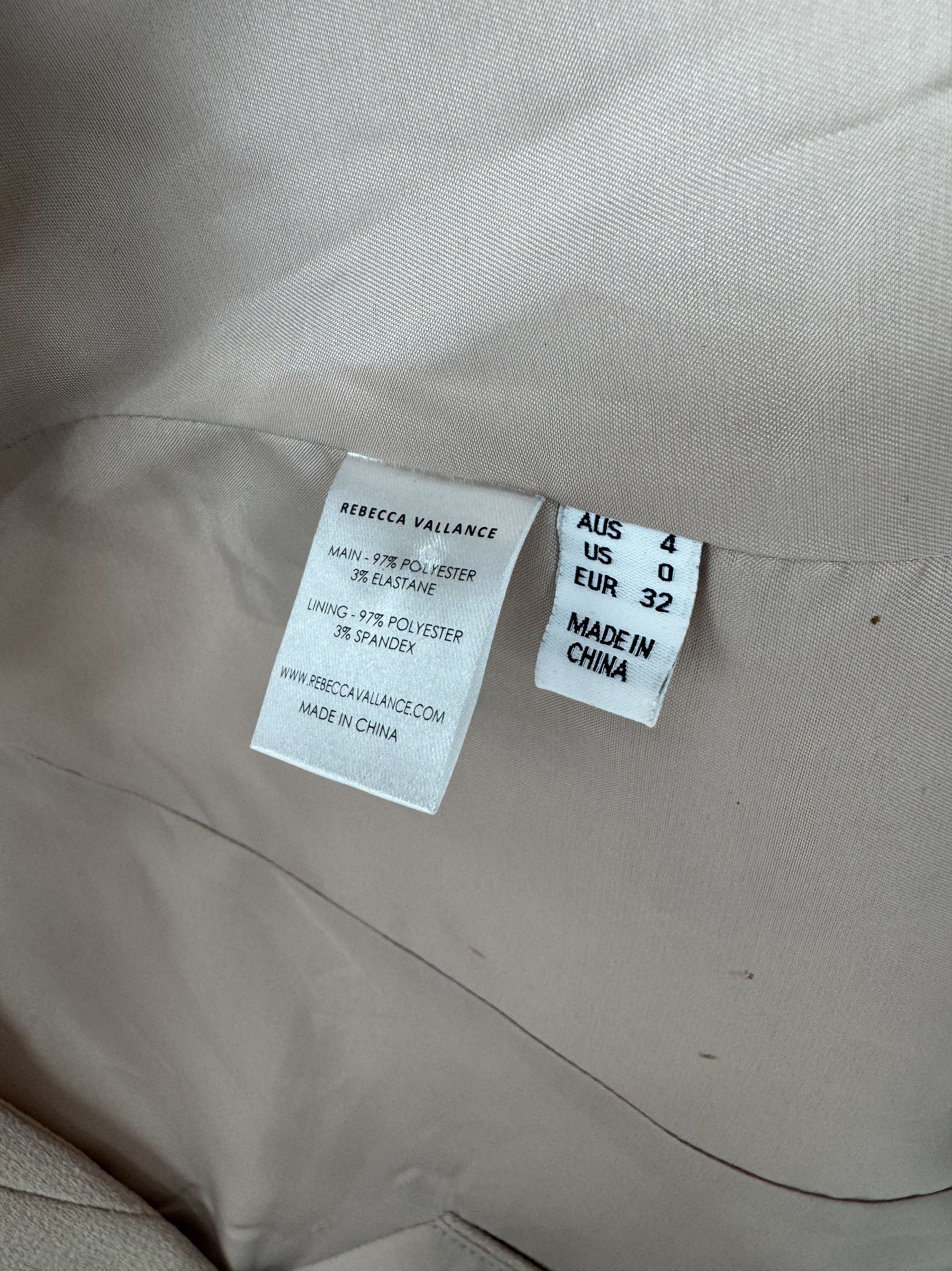 Other Rebecca Vallance Beige Blazer Gold Buttons Cutout Sleeves Size XS / US 0-2 / IT 36-38 - 8 Thumbnail