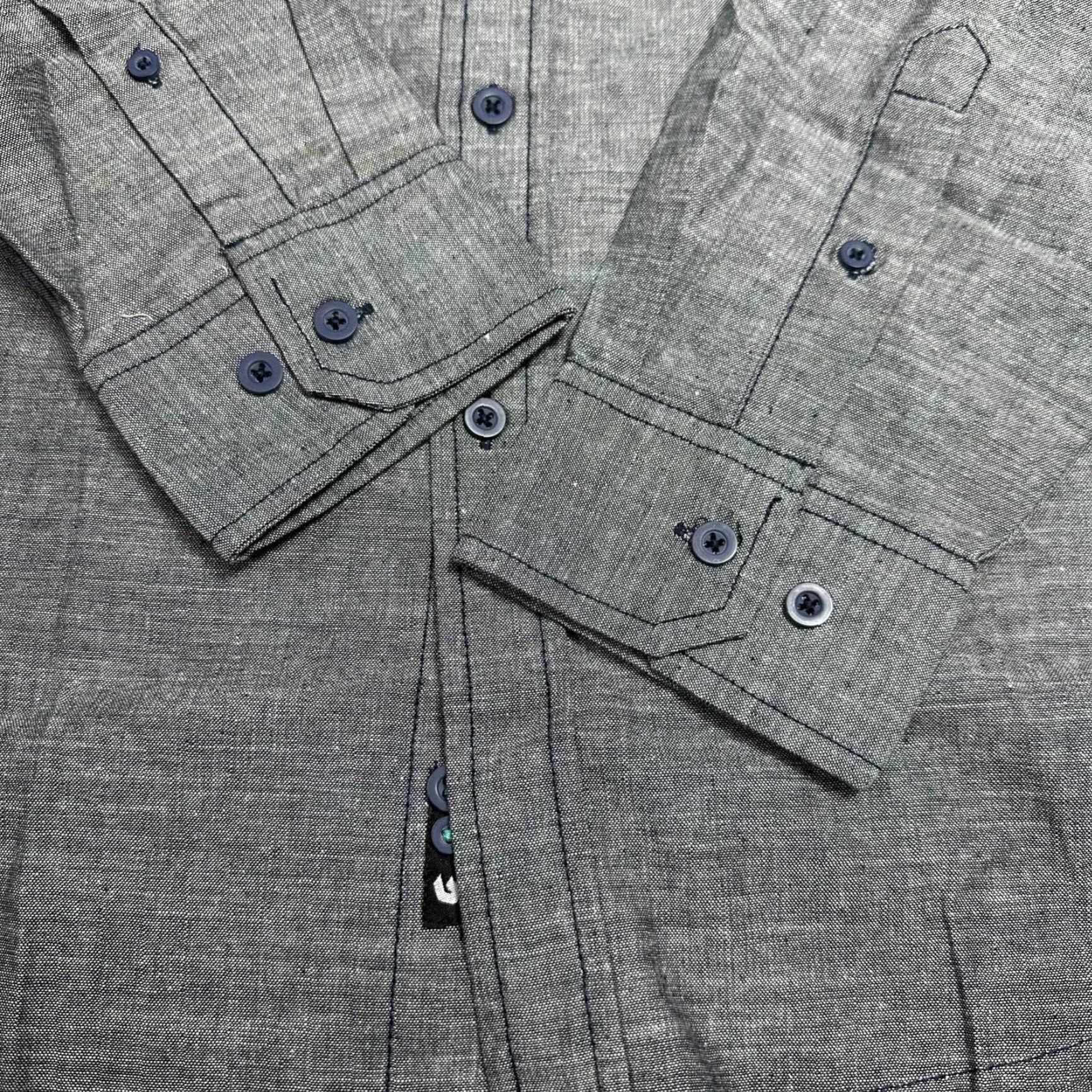 Burnside Burnside Mens Long Sleeve Button-Up Shirt Sz M Gray Cotton New Size US M / EU 48-50 / 2 - 5 Thumbnail