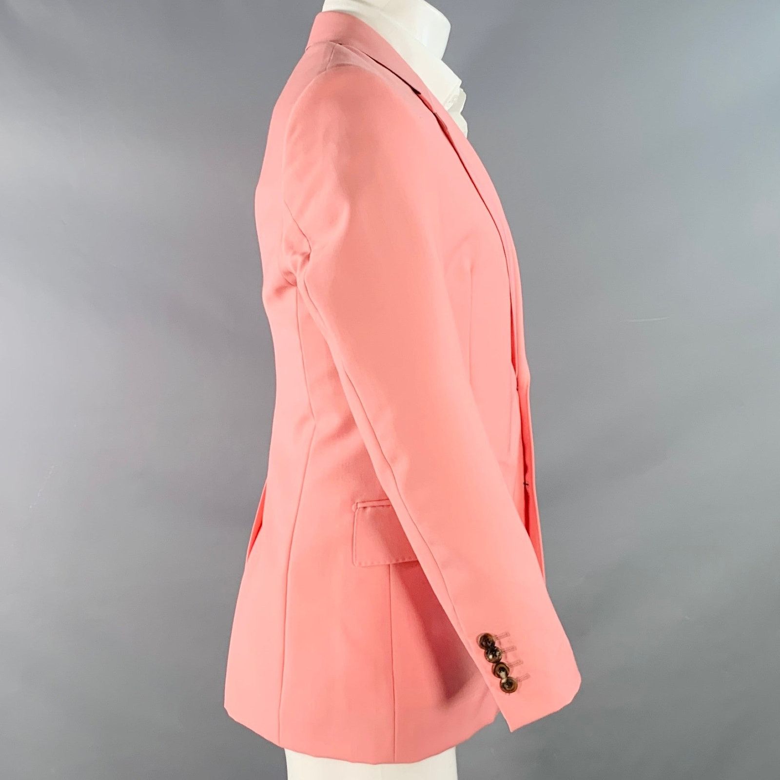 Alexander McQueen Size 40 Pink Wool Mohair Slim Fit Single Breasted Sport Coat Size 40R - 2 Thumbnail