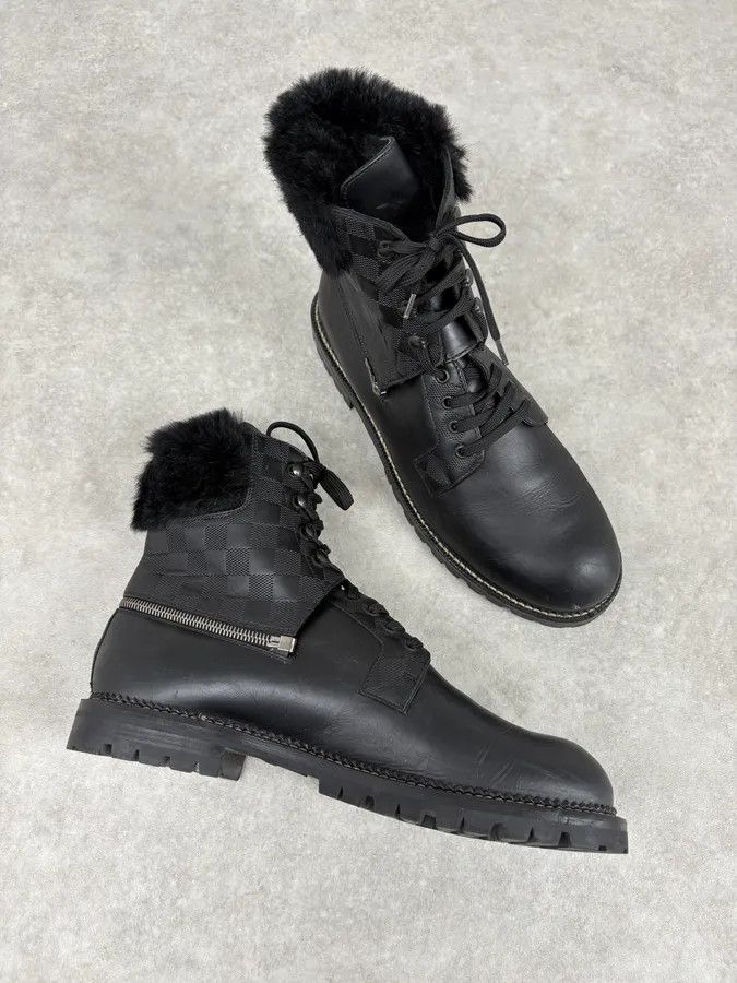 Louis Vuitton Louis Vuitton Black Damier Leather Classy Derby Boots Size US 10.5 / EU 43-44 - 4 Thumbnail